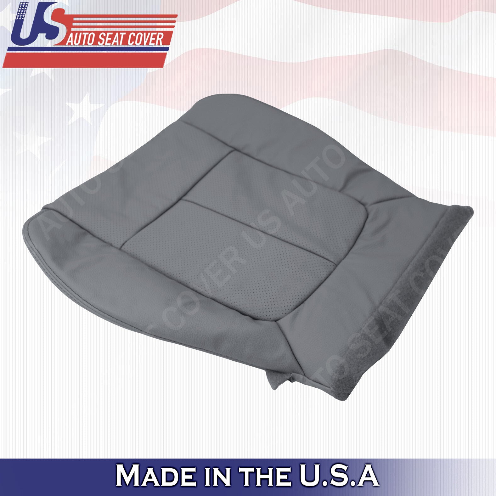2011 to 2014 Fits Ford F150 Lariat Driver Bottom Perforated Leather Cover Gray