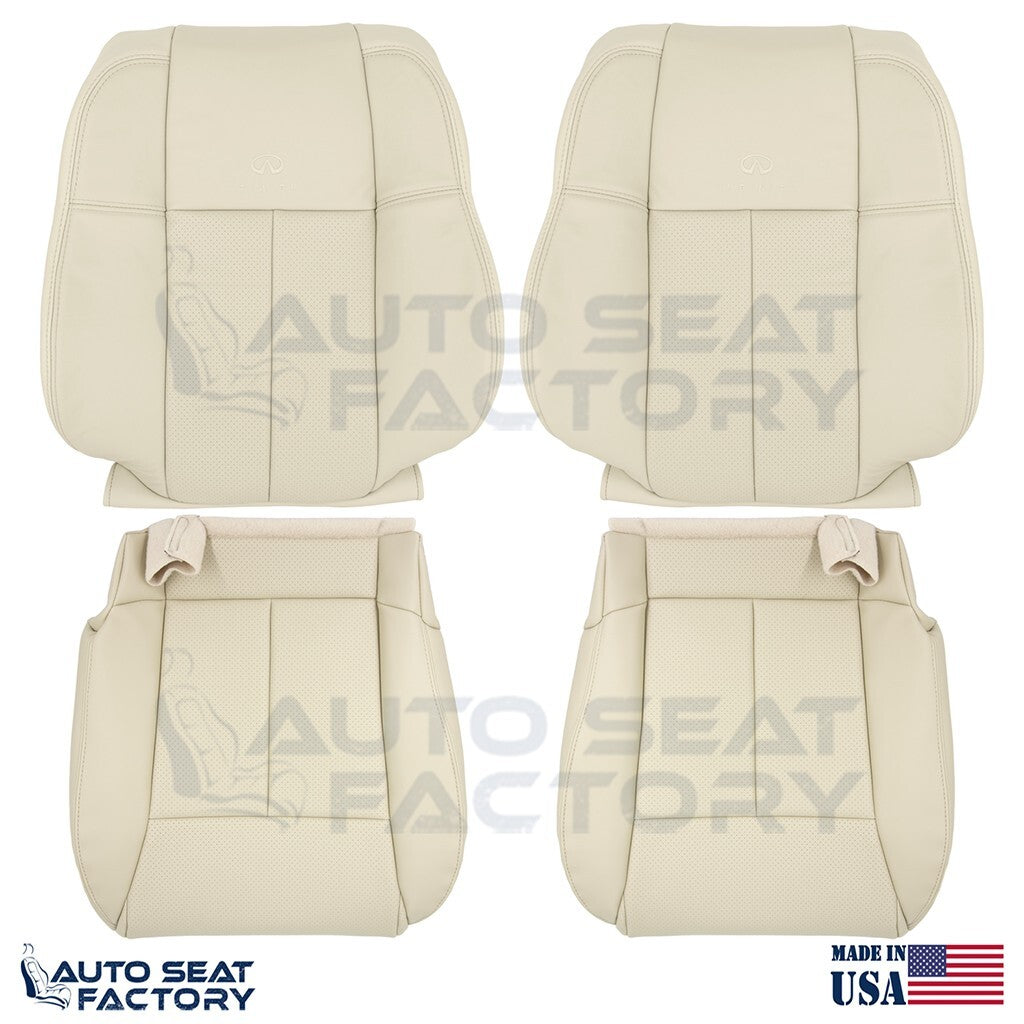 Replacement 2006 - 2010 Fits Infiniti M45 M35 Front Wheat Leather Covers, Perf.