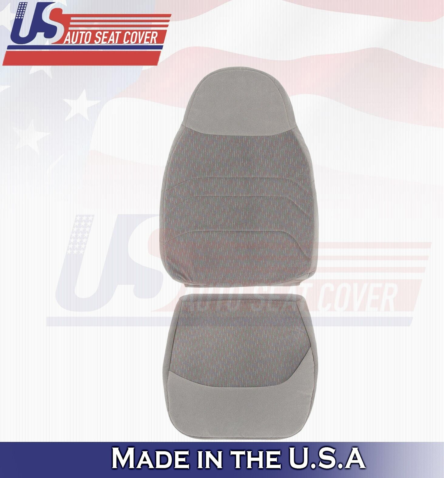 1996 1997 For Ford F150 F250 F350 XLT Driver Top & Bottom Cloth Seat Covers Gray