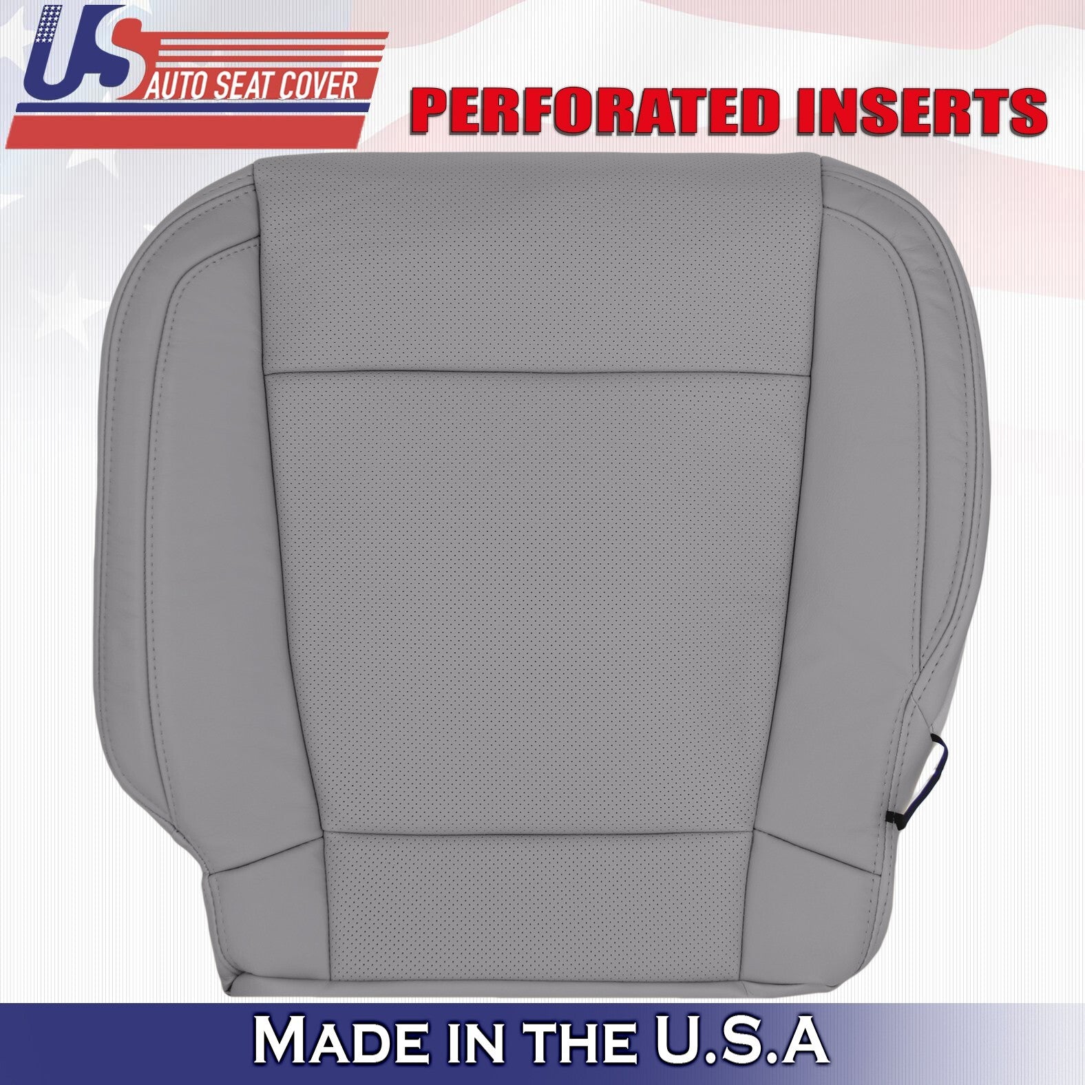 2017 For Ford F150 Lariat Passenger Side Bottom Perf Leather Seat Cover Gray