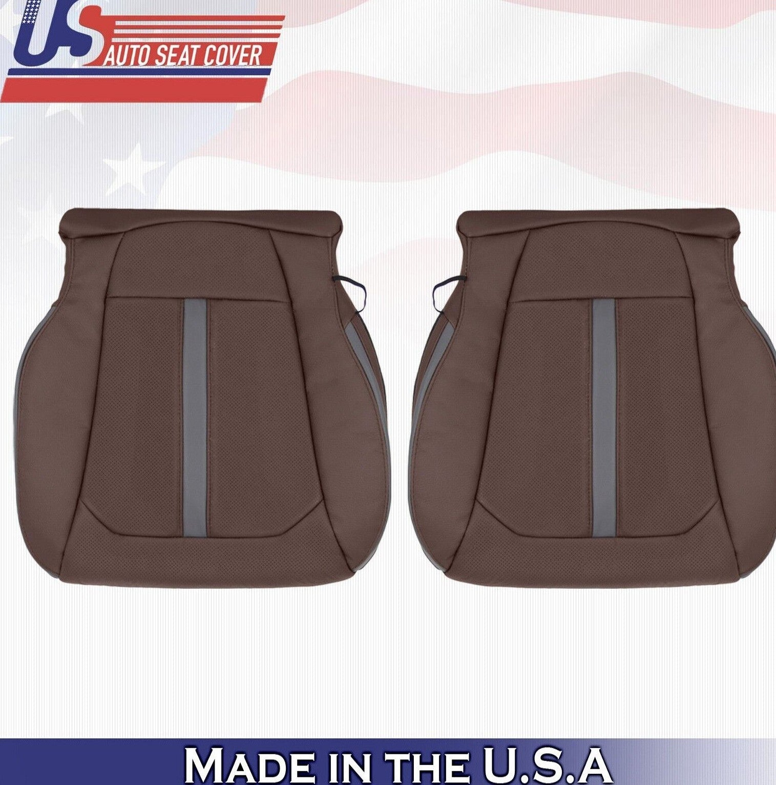 2017 For Ford F150 Platinum Driver & Passenger Bottom Leather Seat Covers Brown