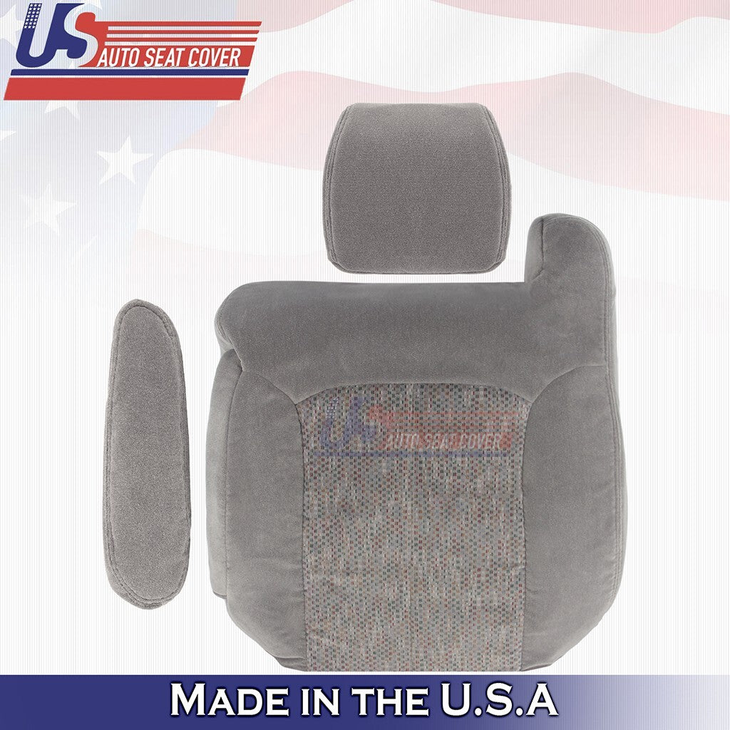 1999 to 2002 For Chevy Tahoe Front Set/Headrest/Armrest Cloth Seat Cover Gray