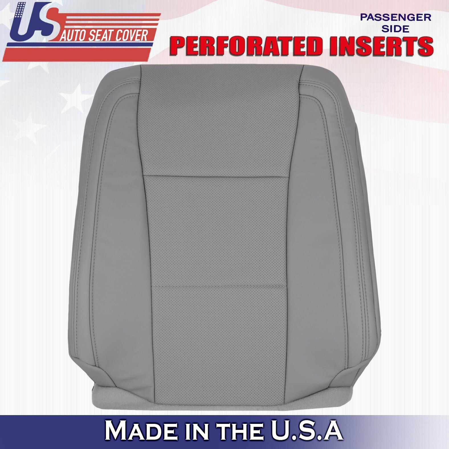 2015 2016 2017 Fits Ford F150 Lariat Passenger Top Leather Seat Cover Gray