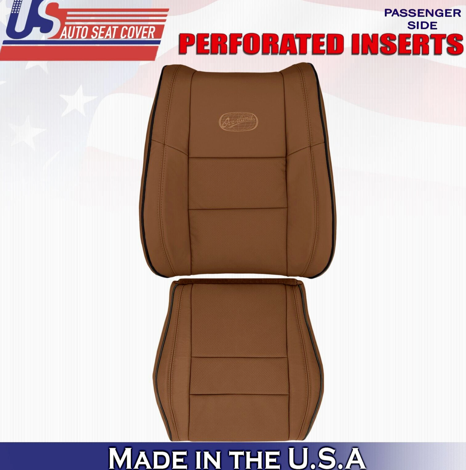 2017 For Jeep Grand Cherokee OVERLAND Passenger Top Bottom Leather Covers Brown