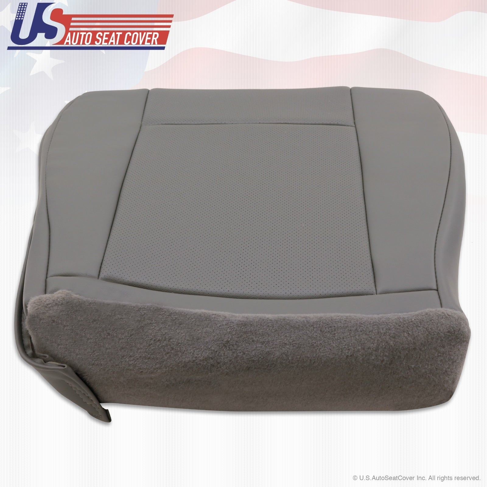 2011 2012 Ford E150 E250 Driver Side Bottom Perforated Vinyl Seat Cover Gray