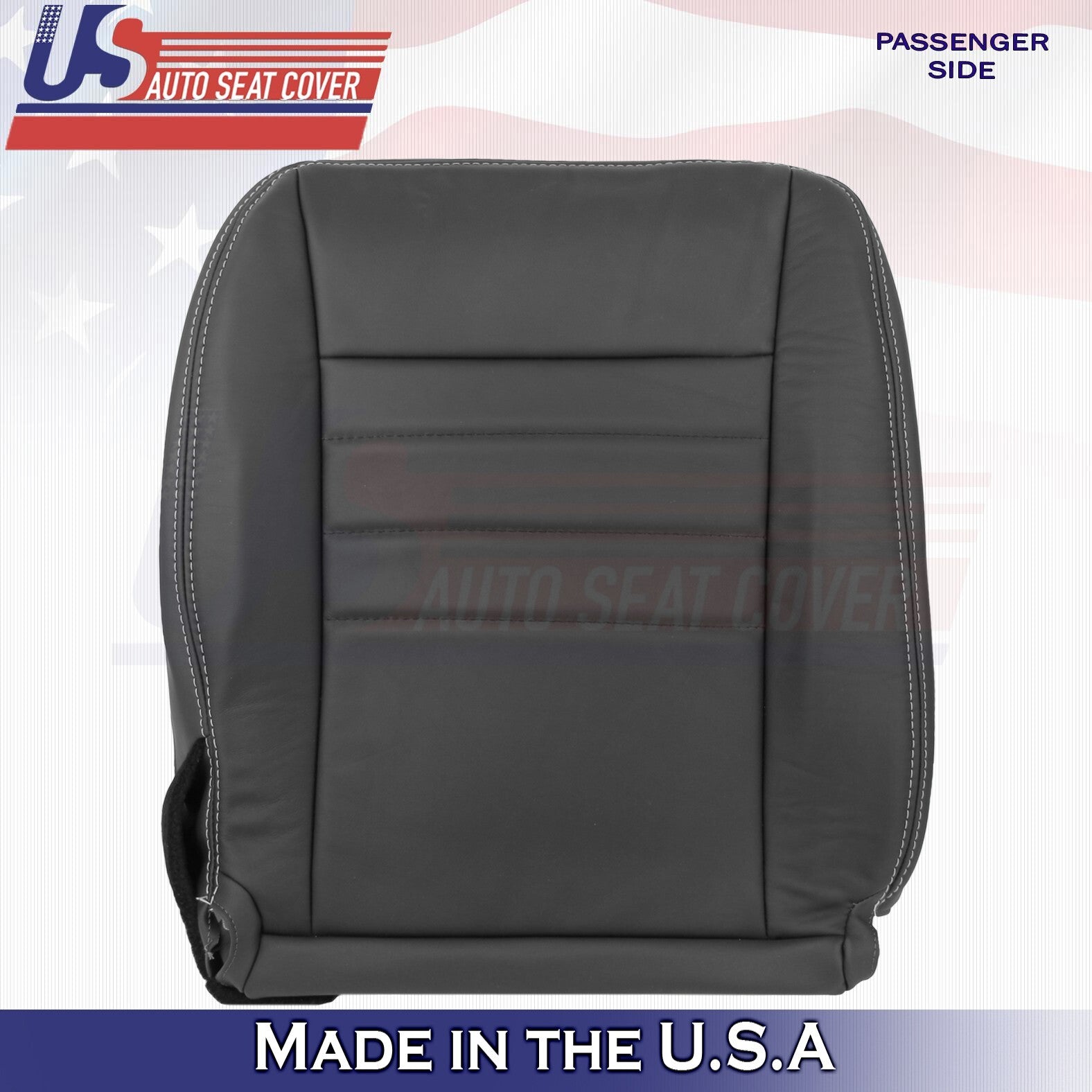 2011 2012 For Dodge Charger SXT Front Passenger Top & Bottom Leather Covers BLK