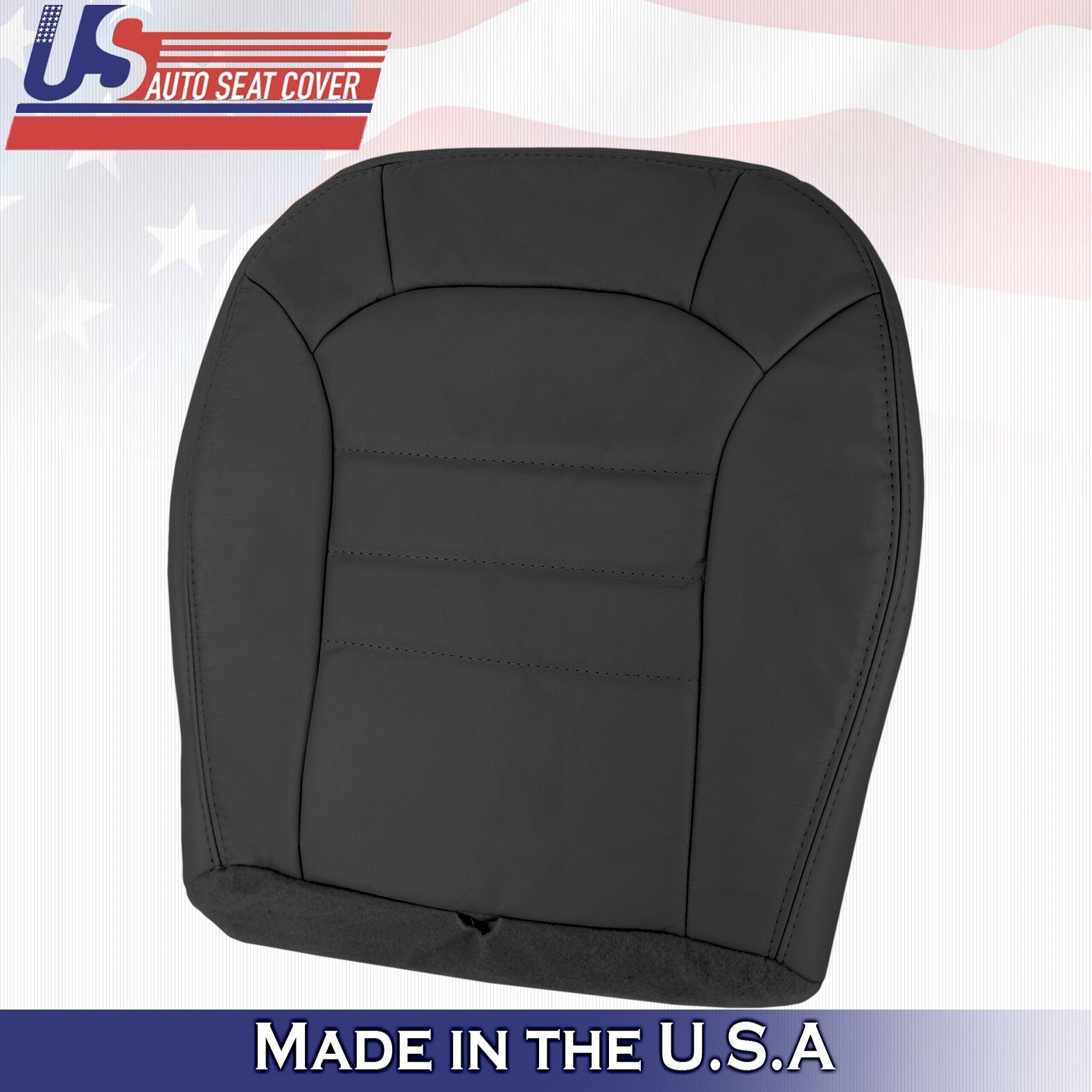 2002-2004 Fits Jeep Liberty Driver Bottom & Top Leather Seat Cover Dark Gray