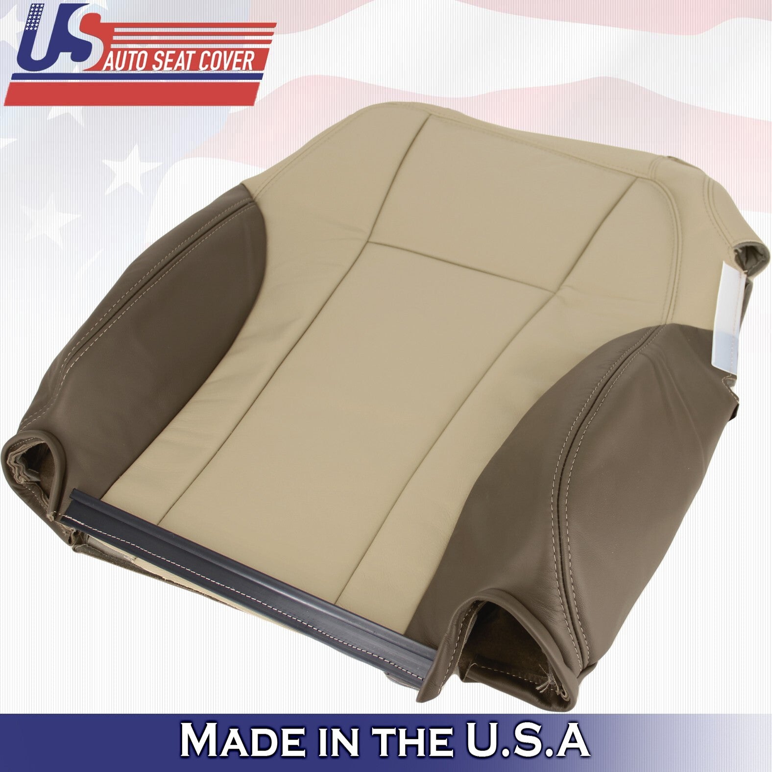 2002 to2004 For Chevy Trailblazer Driver &Passenger Tops Leather Cover 2Tone Tan