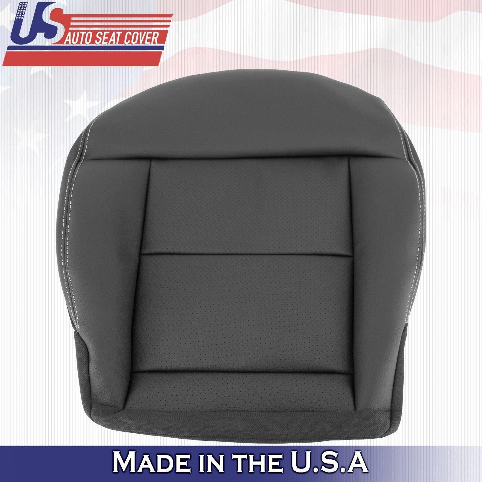 2010-2014 Fit Mercedes Benz E350 Driver & Passenger Top Bottom Leather Cover Blk