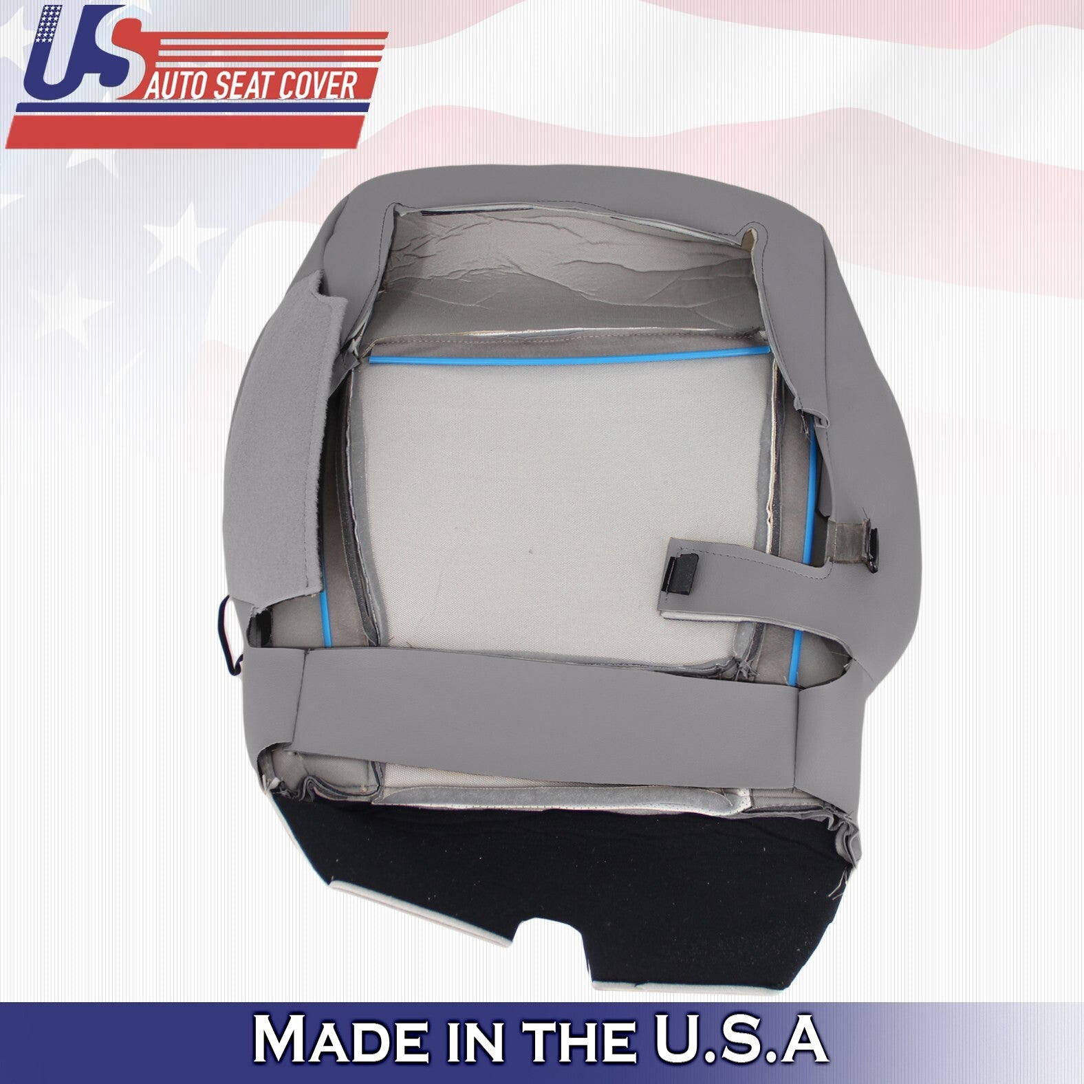 2017 For Ford F150 Lariat Passenger Top & Bottom Perf Leather Seat Covers Gray