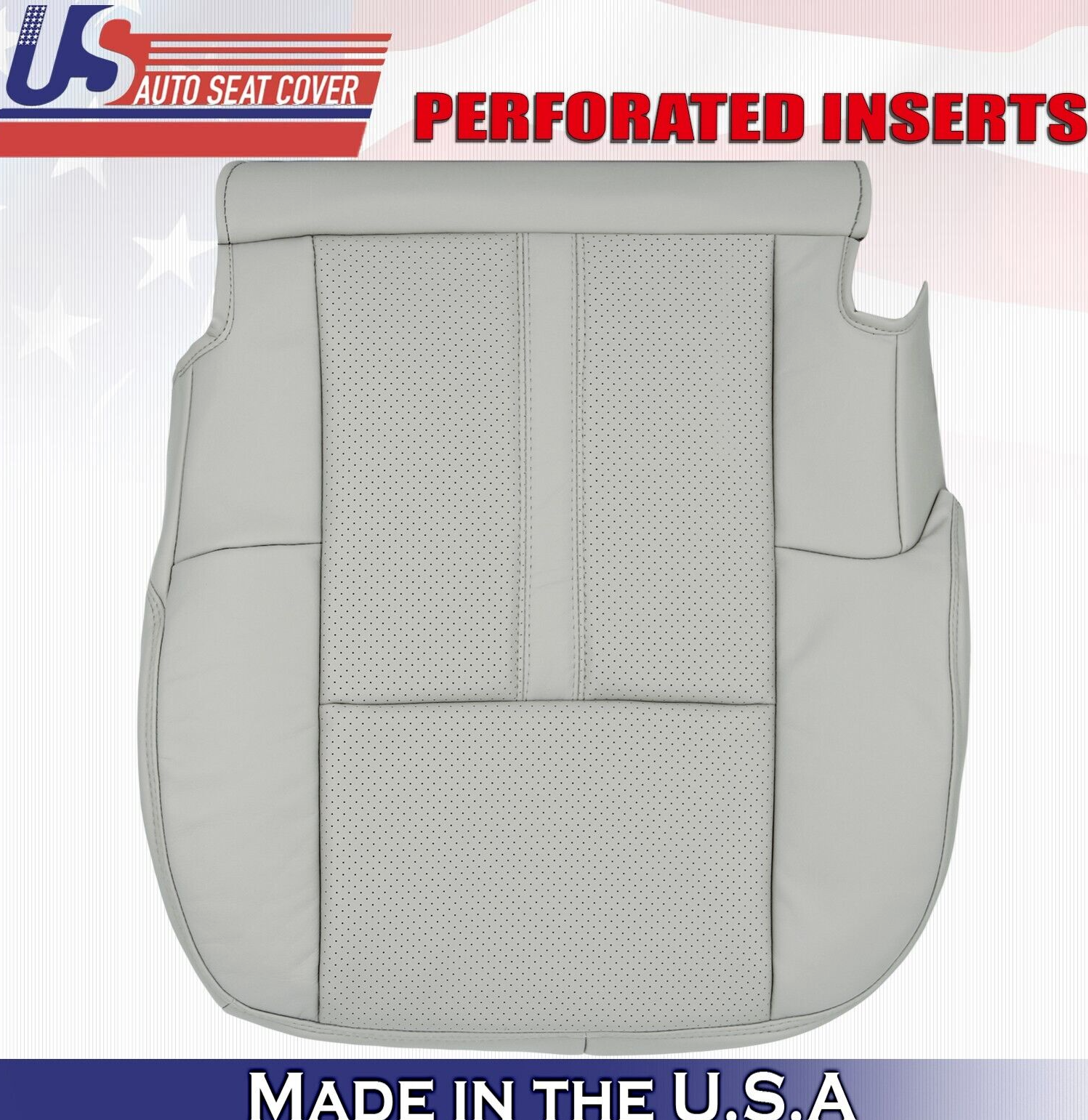 2016 2017 For Lincoln MKT Driver Bottom Perforated Leather Seat Cover in Gray