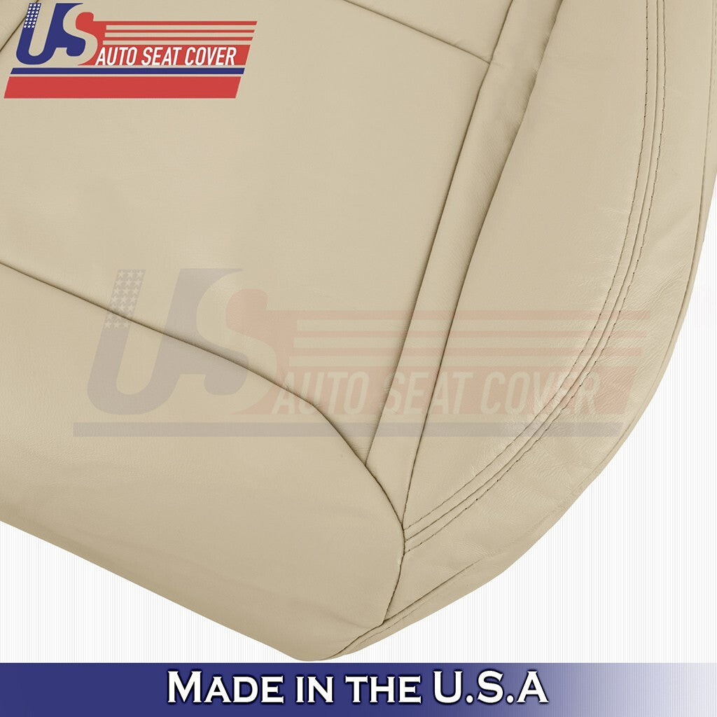 2012-2015 Fits Tesla Model S Driver & Passenger Bottom Vinyl Seat Covers Tan