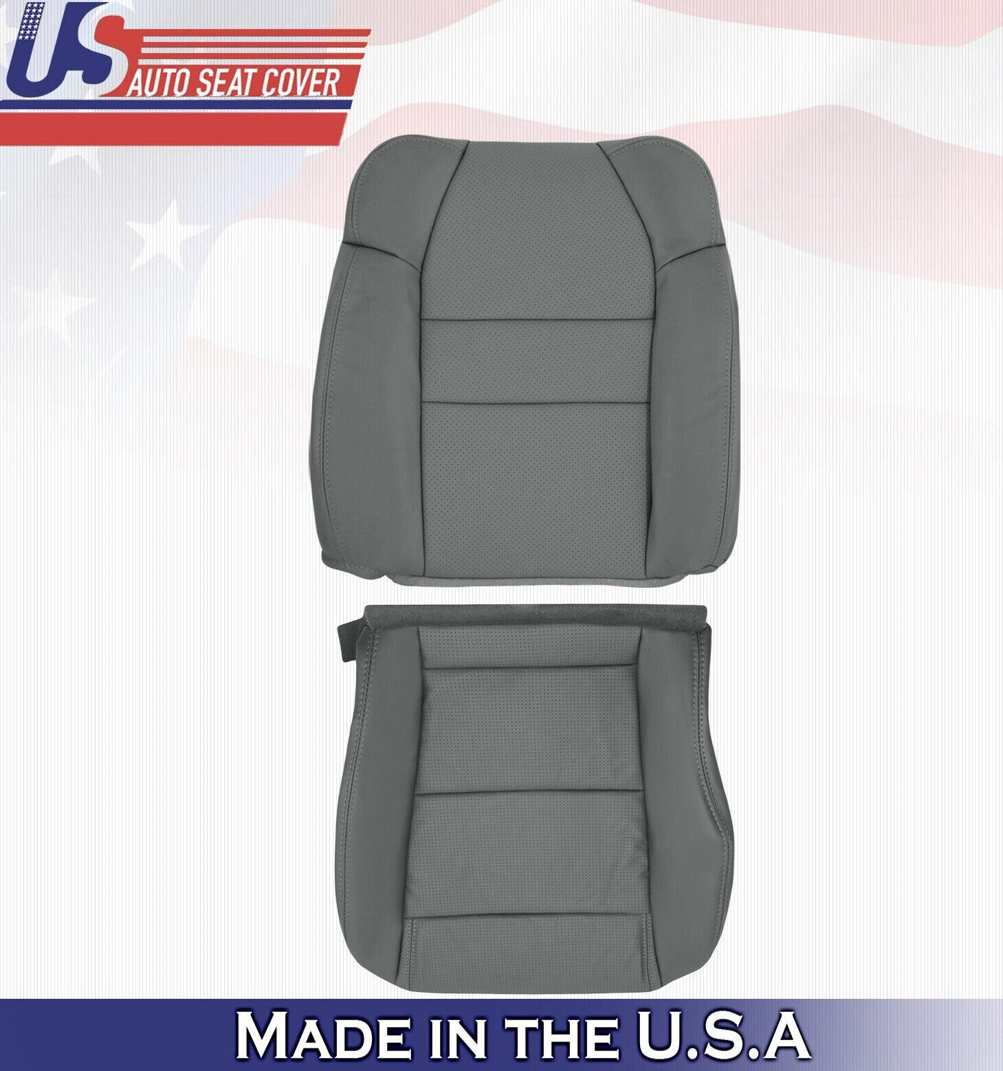 2005 For Acura MDX Passenger Side Top Bottom Synthetic Leather Seat Covers Gray