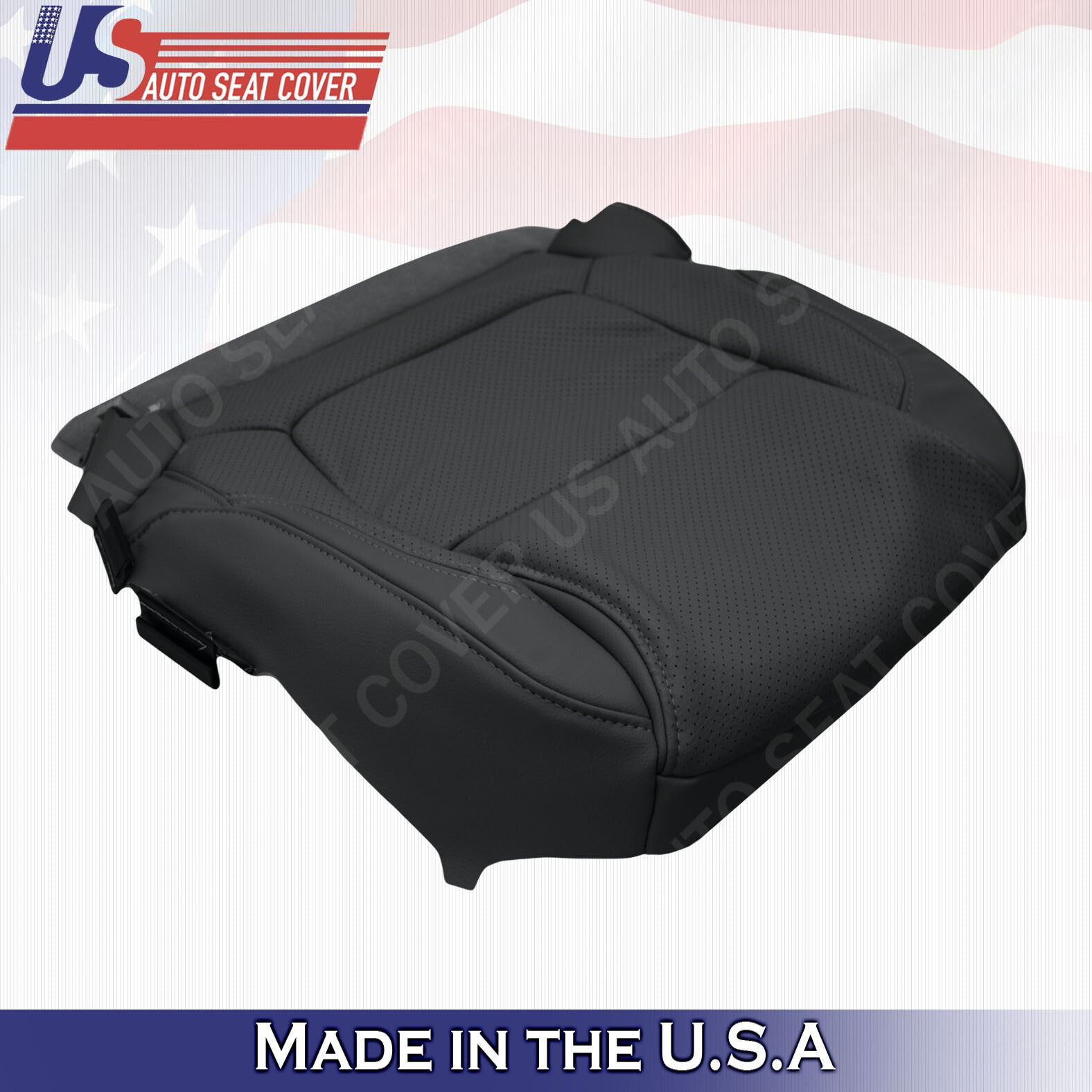 Front PASSENGER Top & Bottom Leather Perf Cover Black 2011 to 2015 Ford Explorer