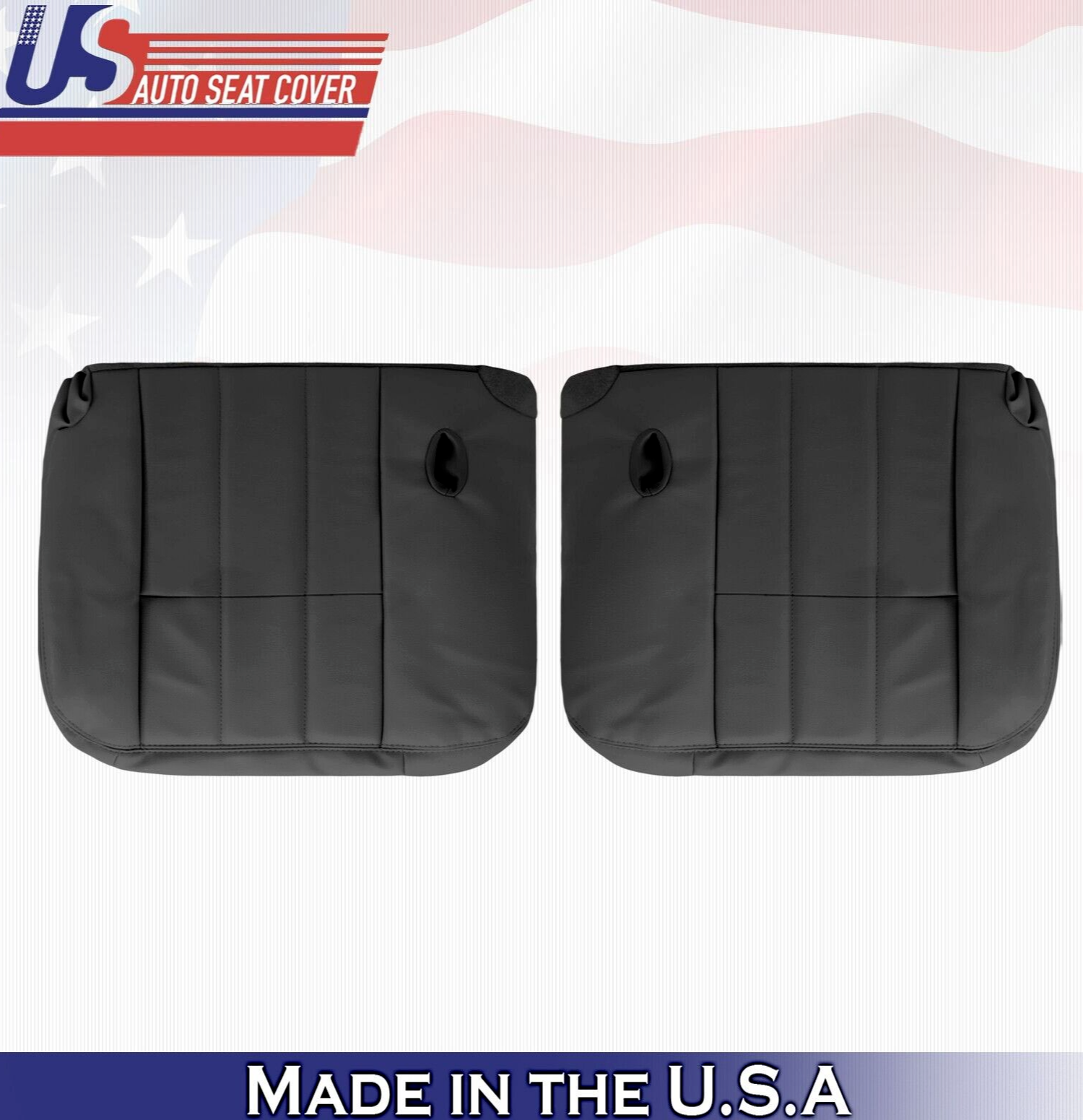 2006 For Mercury Grand Marquis Driver & Passenger Bottom Leather Seat Covers BLK