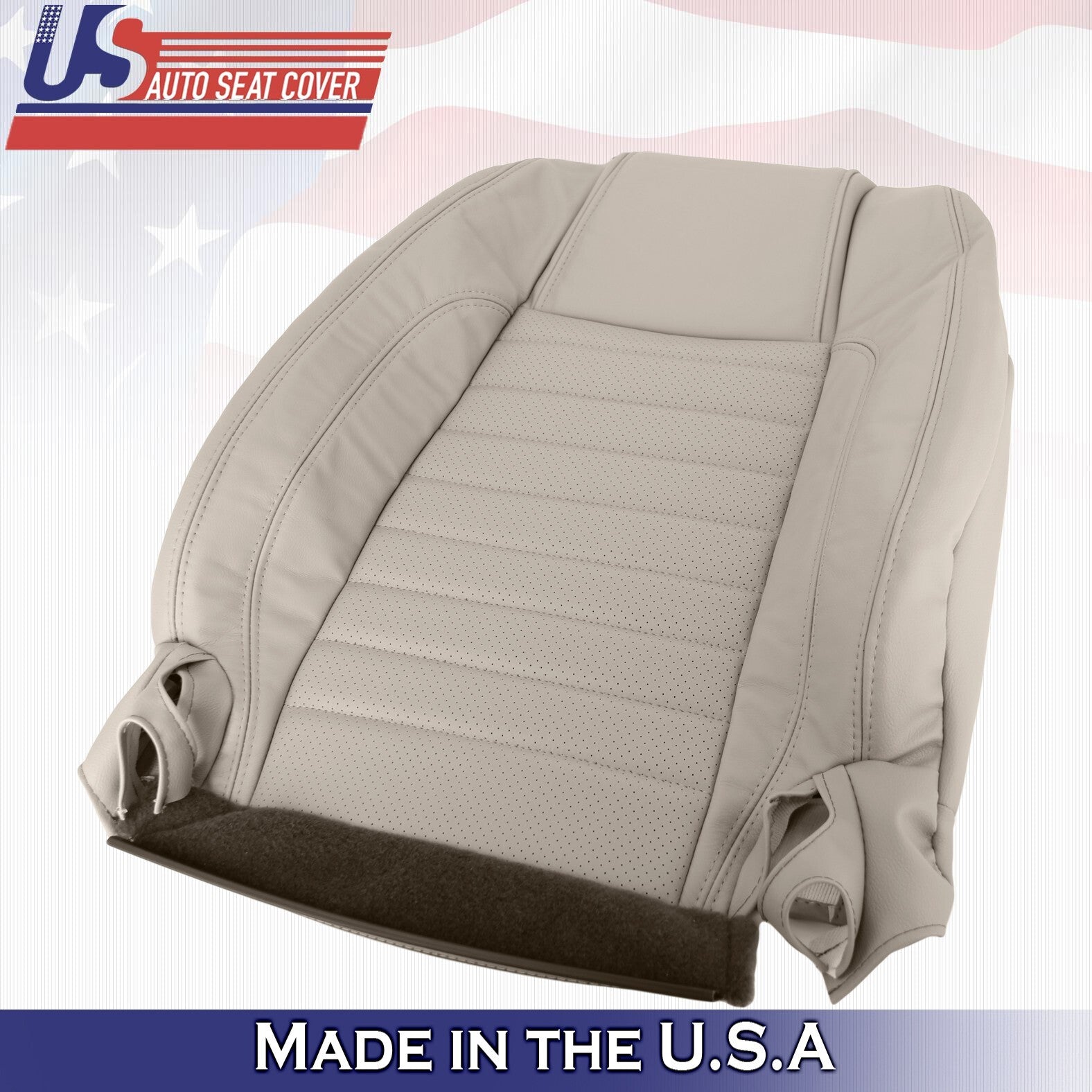 2010 to 2014 Fits Ford Mustang GT Passenger Top&Bottom Perf Leather Cover Stone