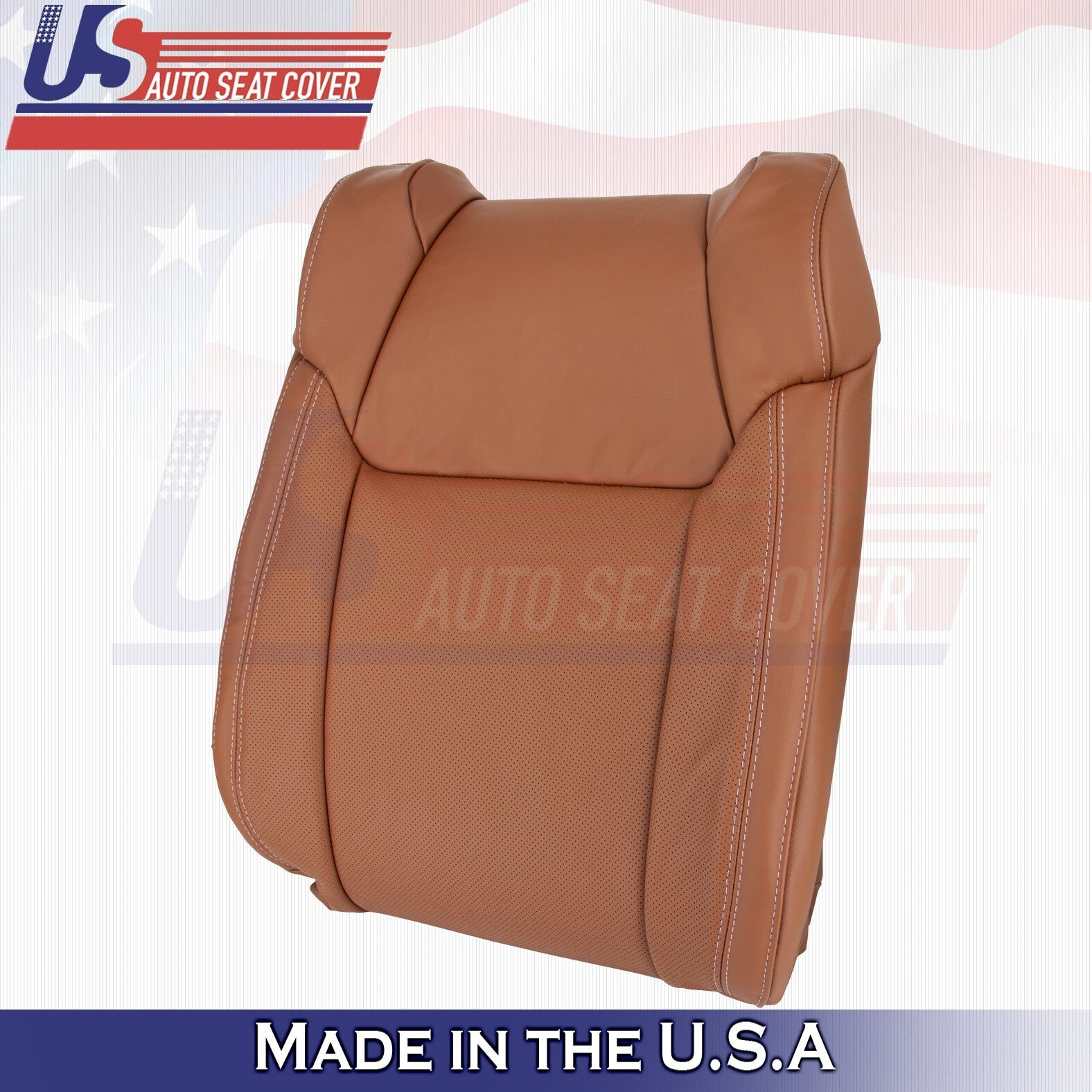 2014 to 2018 Fits Toyota Tundra Driver Top Leather Vinyl Perforated Cover Brown