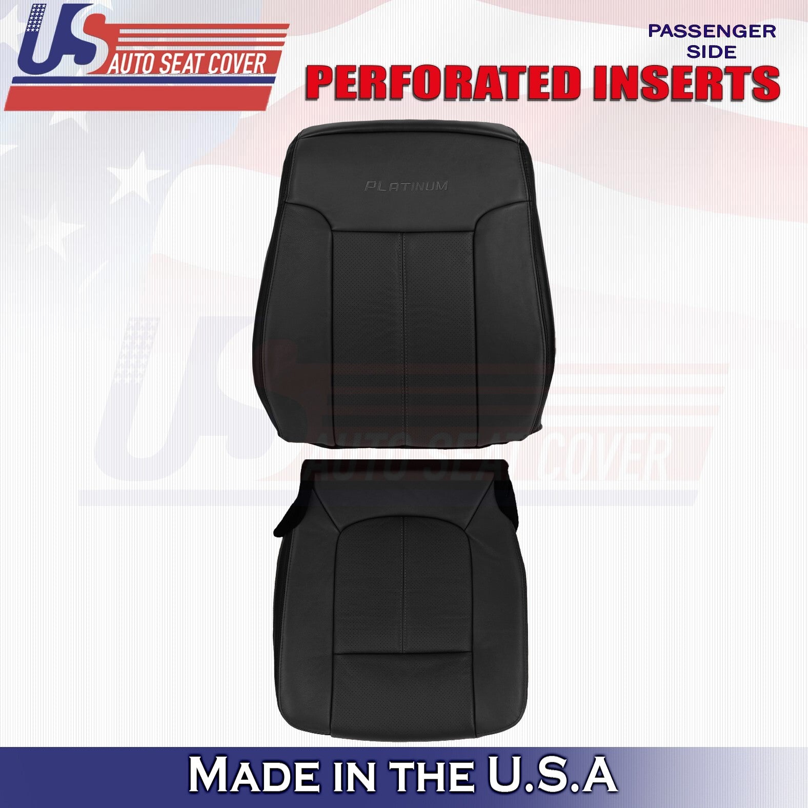 2013 to 2016 For Ford F450 F550 Platinum Passenger Top Bottom Leather Covers BLK