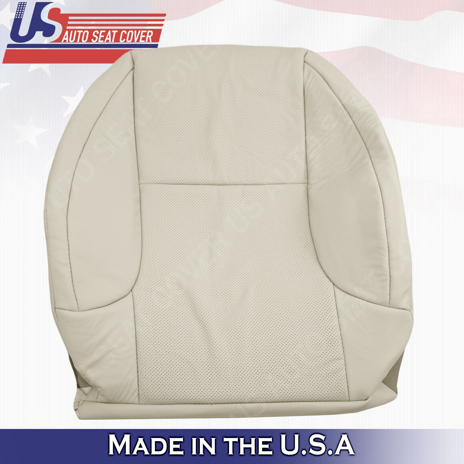 Fits 2010 - 2017 Lexus GX460 FRONT TOPS Perforated Leather Seat Cover Ecru Tan