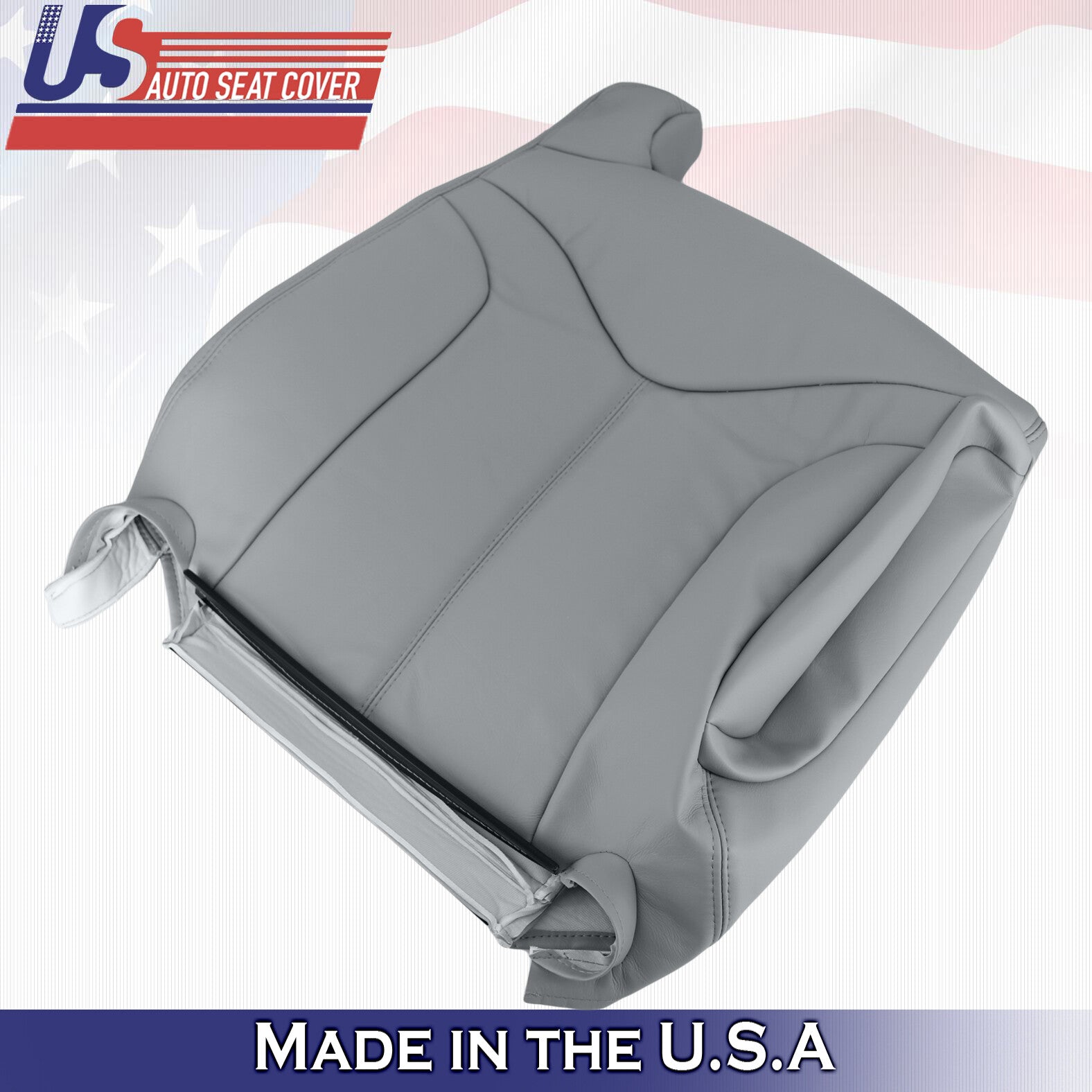 1999 2000 For GMC Yukon XL SLT SLE Front Passenger Top Leather Seat Cover Gray