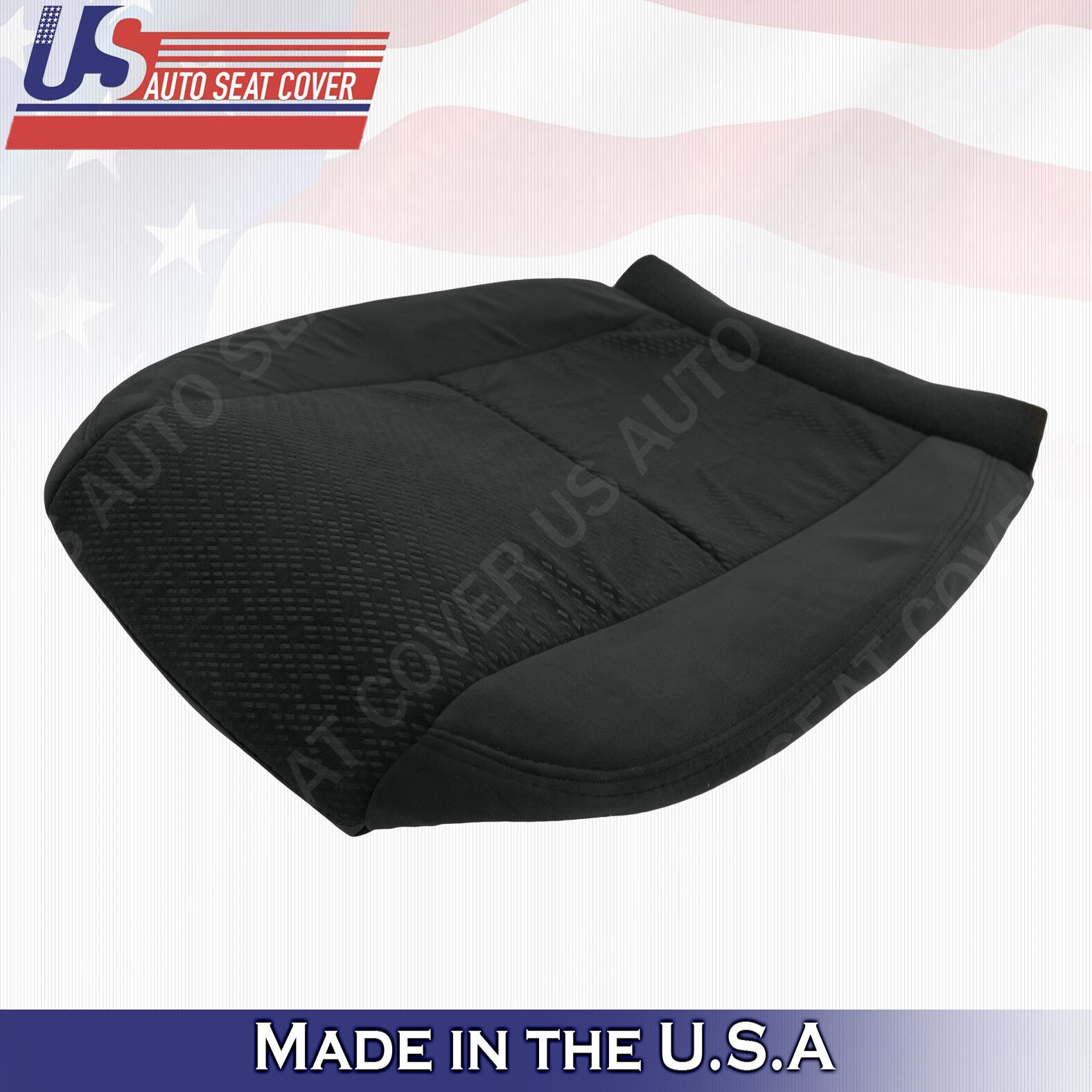 2007 2008 Fits GMC Yukon XL Driver & Passenger Bottoms Cloth Seat Cover Black