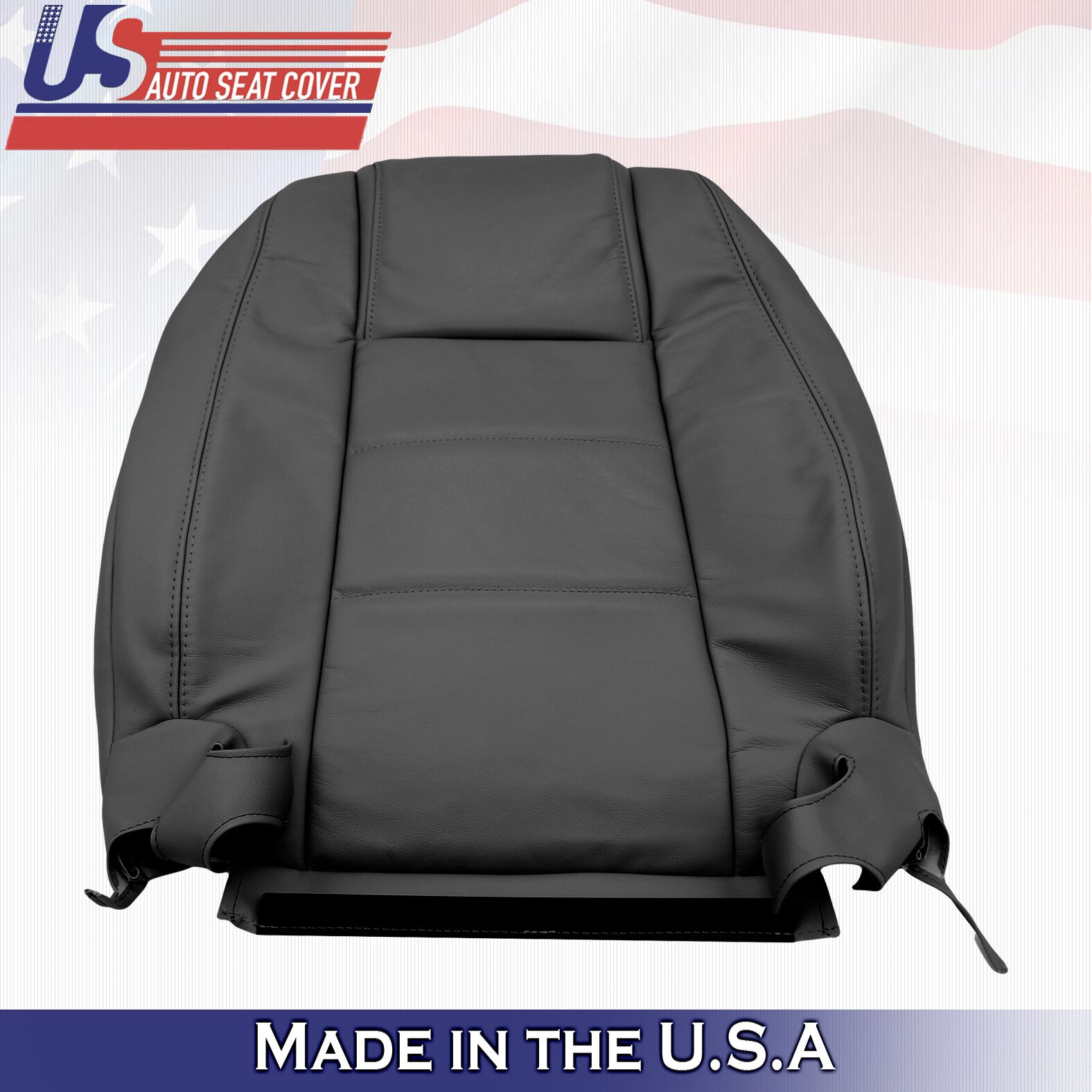 2005 to 2009 For Ford Mustang V6 Passenger Top & Bottom Leather Covers in Black