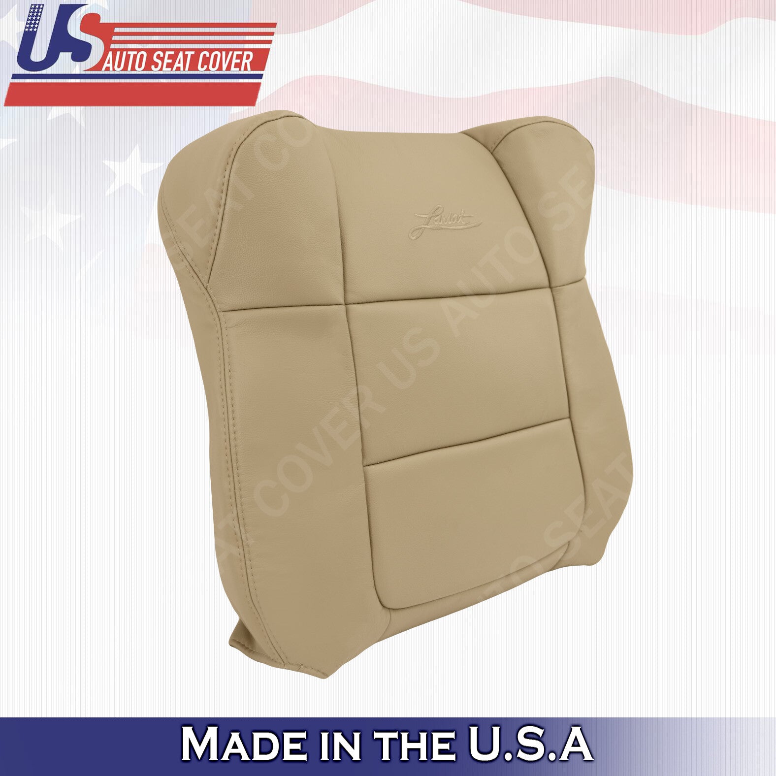 FRONT UPPER LEFT HAND Seat Cover Med. Parchment Tan Leather 2001 -2003 Ford F150