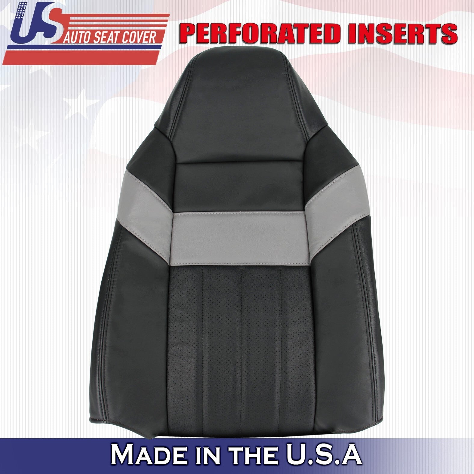2005 For Ford F250 F350 Harley Davidson Driver Top & Bottom Leather Covers Black