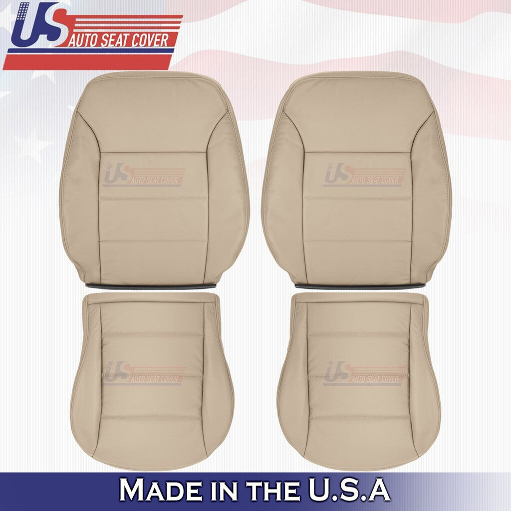 1999 to 2004 For Volkswagen Jetta Front Set Bottoms & Tops Leather Cover Beige