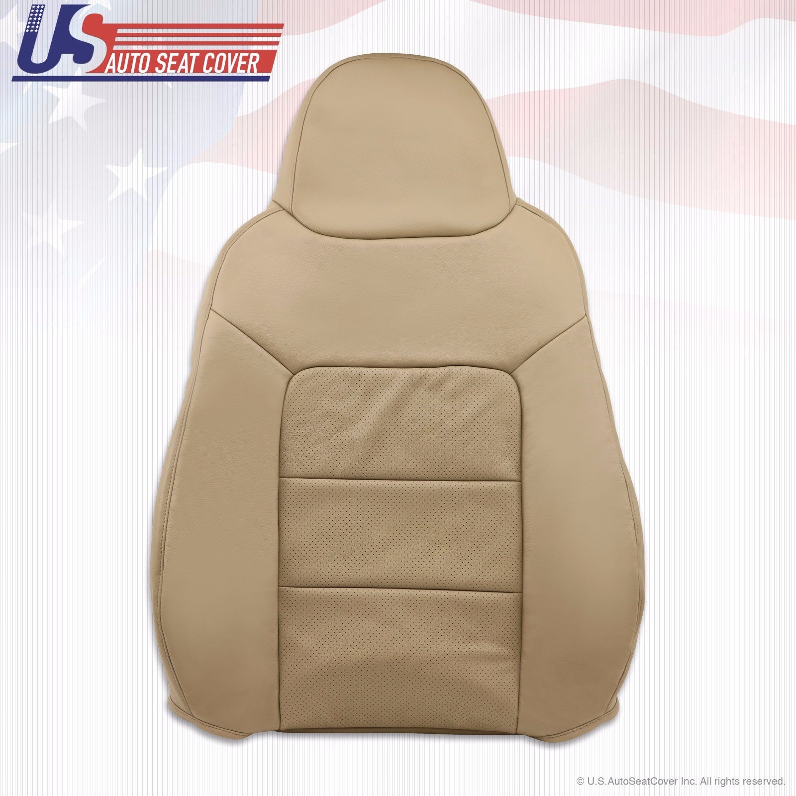2004 Ford Expedition Driver Lean Back Replacement Perforated Leather Cover TAN