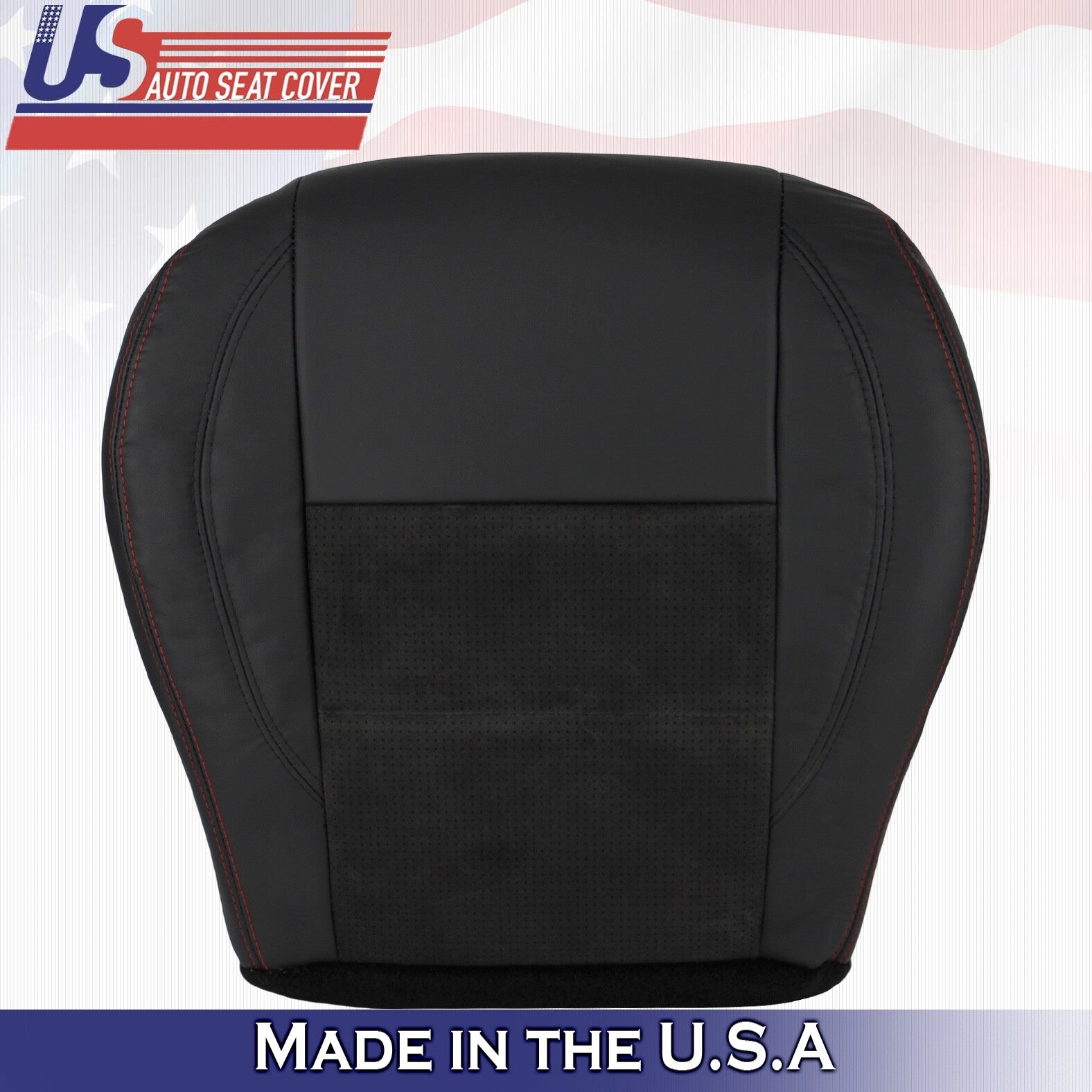2010 For Dodge Charger RT Driver & Passenger Bottom Perf Leather Seat Covers BLK