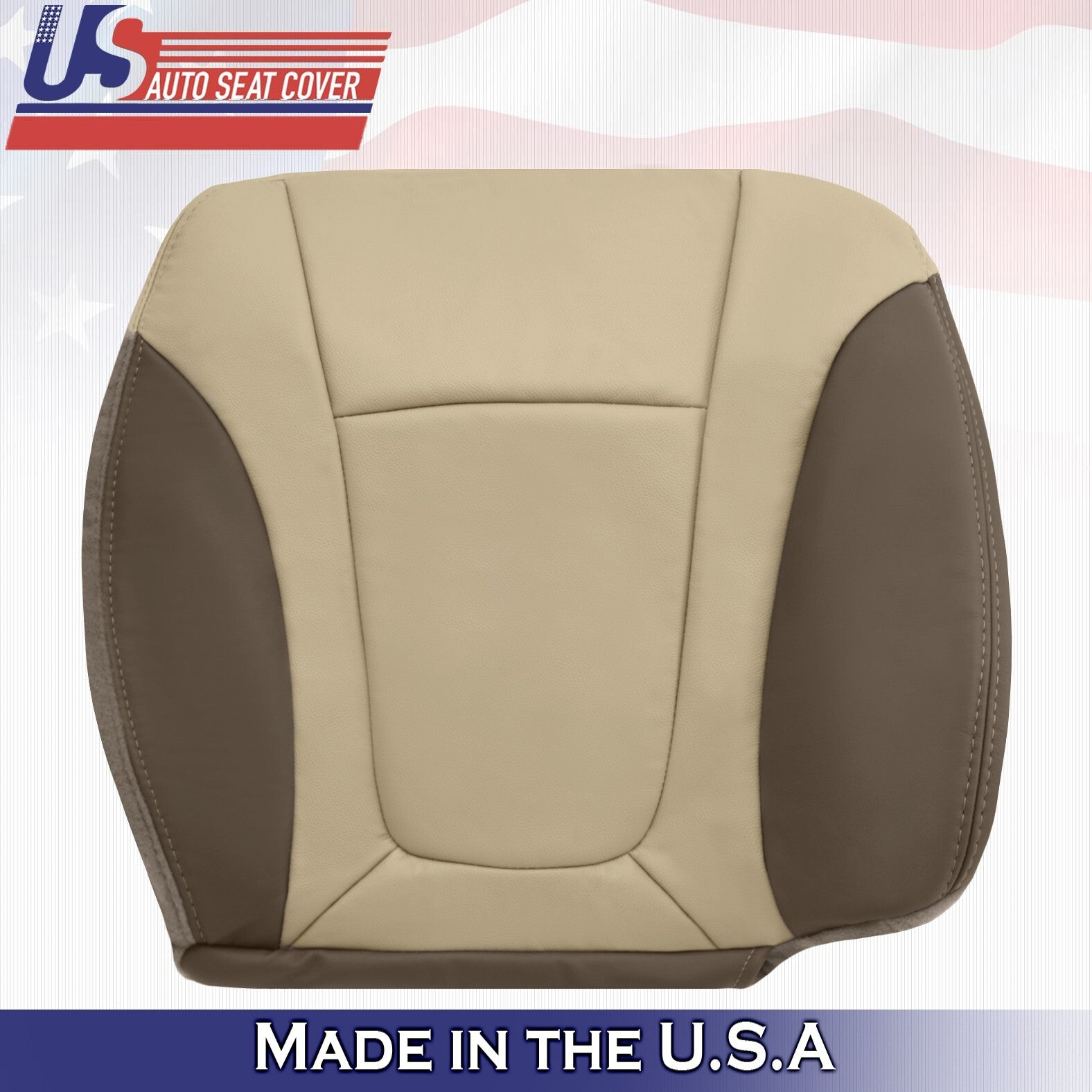 Driver Bottom &Top Leather Cover 2Tone Tan For 2002 to 2004 Chevy Trailblazer