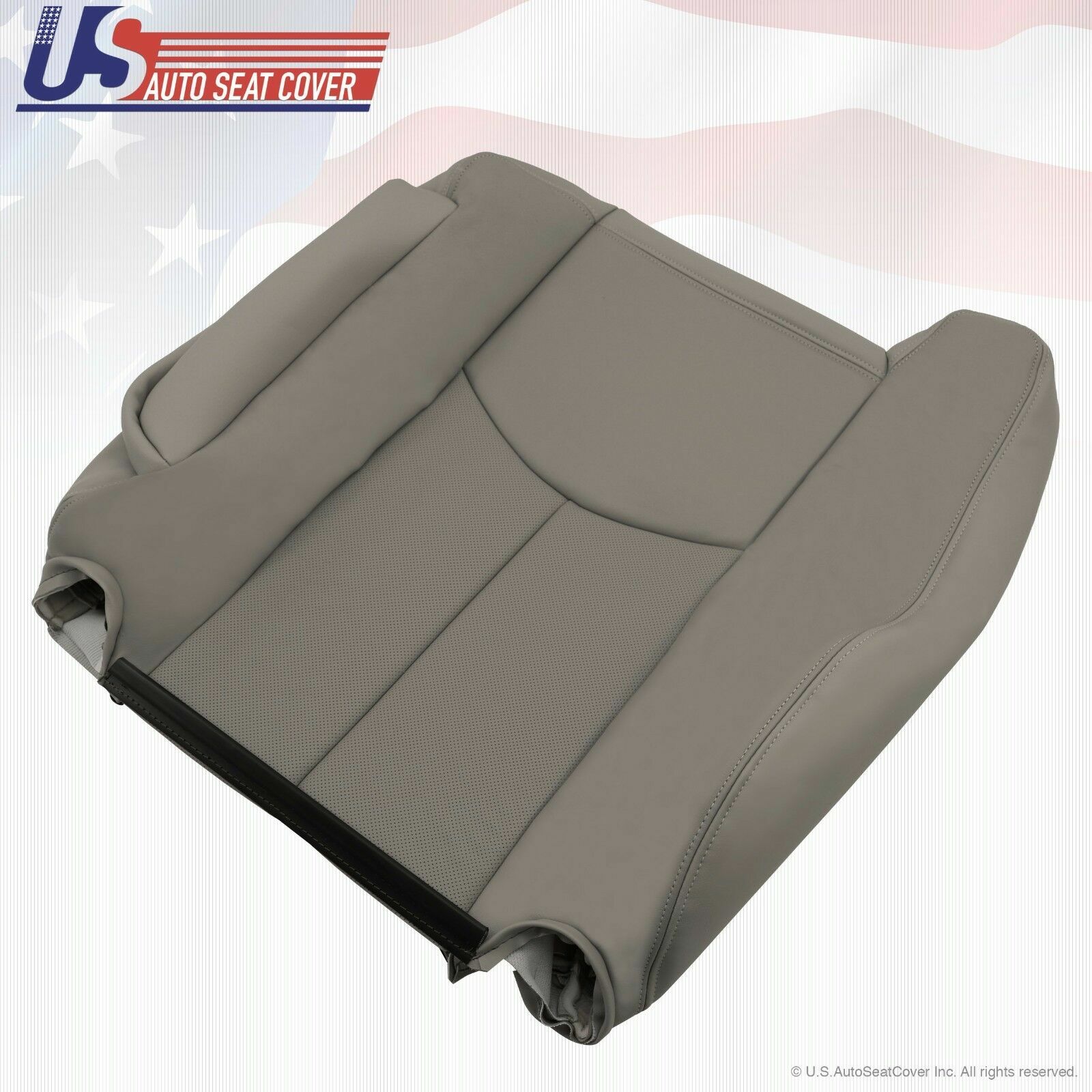 2003 2004 Cadillac Escalade Driver Bottom & Lean Back Leather Seat Covers Gray