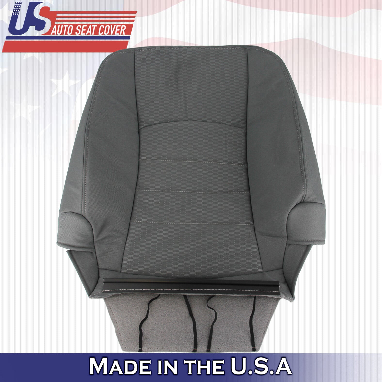 2013 to 2018 For Dodge Ram 1500 SLT Driver Top & Bottom Cloth Seat Covers Gray