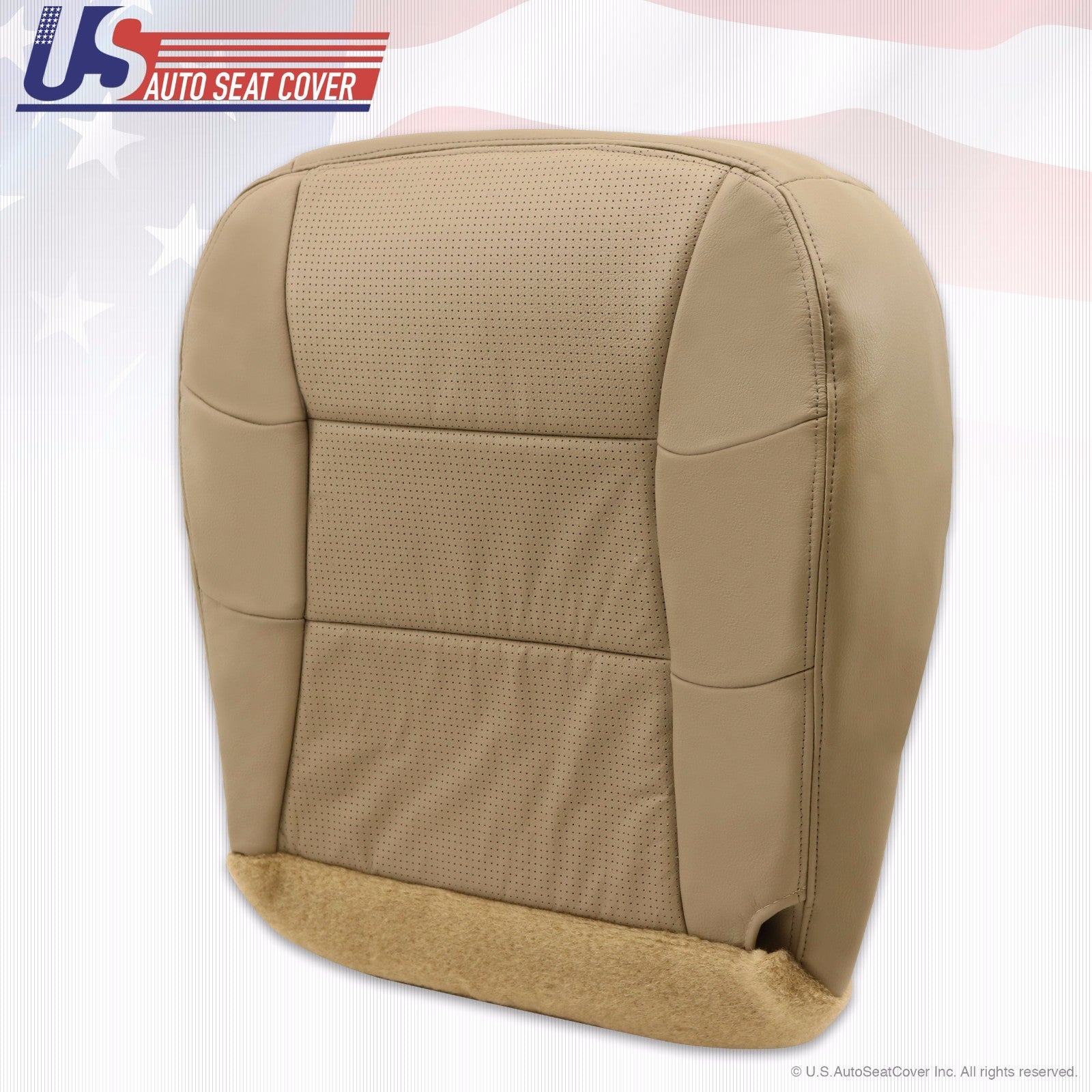 2000 2001 2002 Lincoln Navigator Driver Bottom Perforated Leather Seat Cover Tan