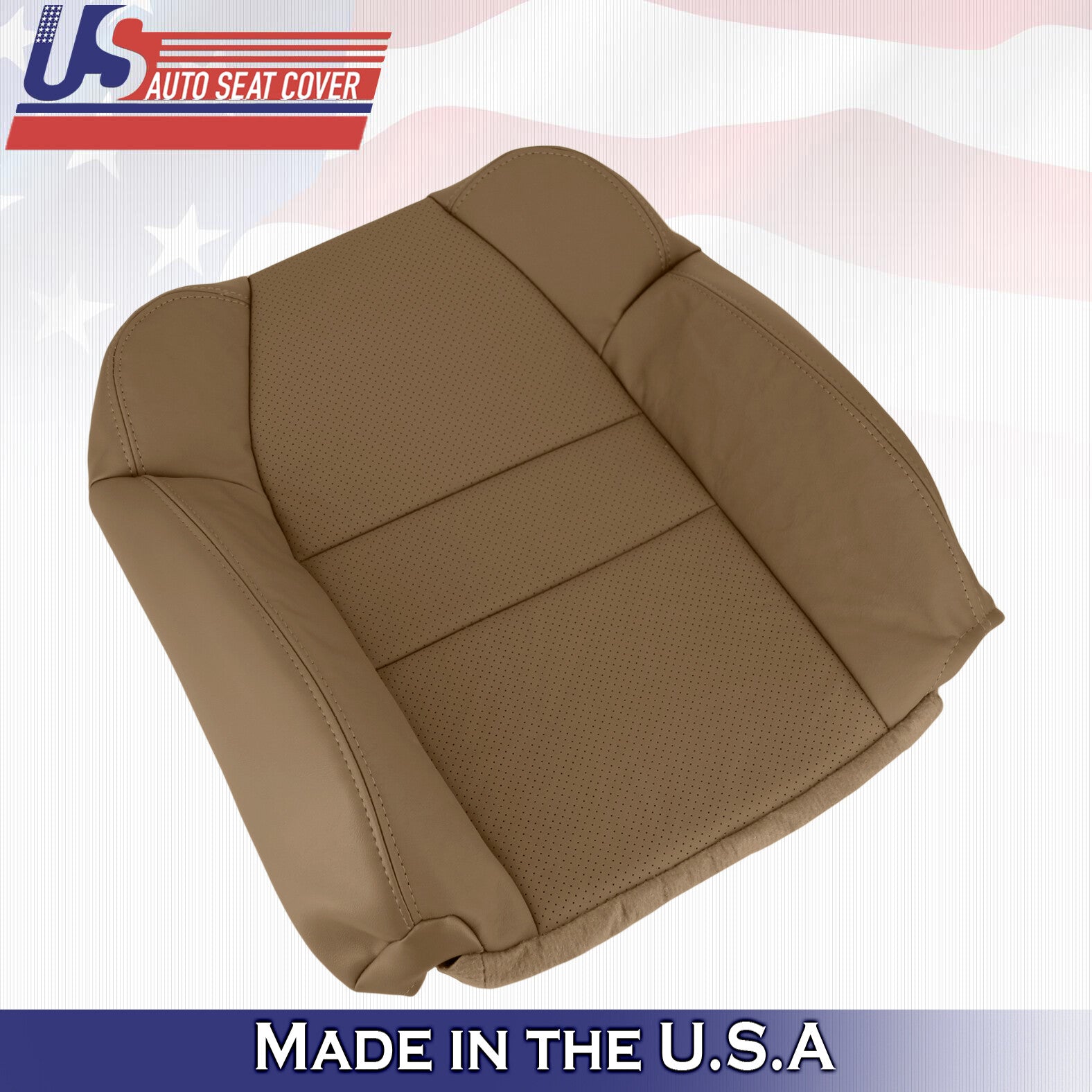 2004 For Acura MDX Passenger Top & Bottom Synthetic Leather Seat Covers Tan