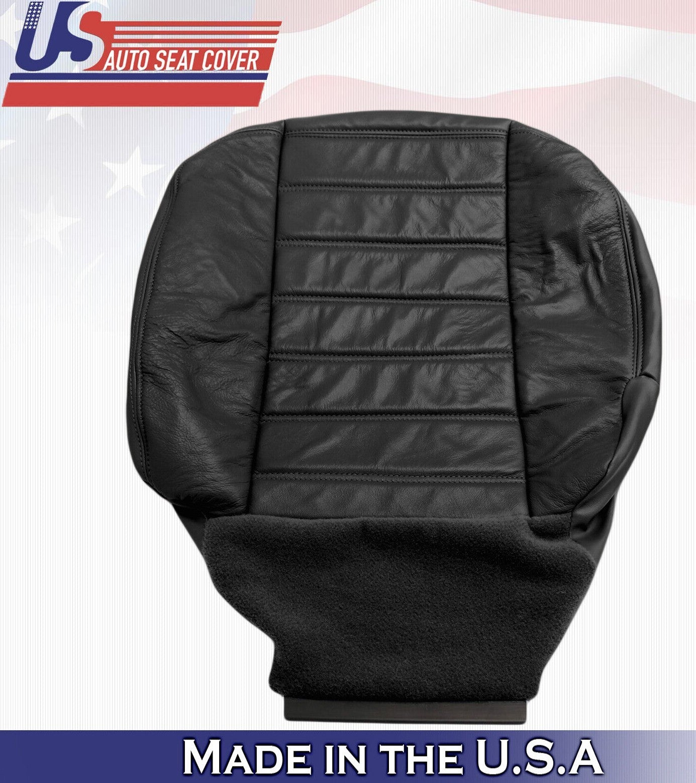 2005 2006 For Hummer H2 Driver & Passenger Side Bottom Leather Seat Covers Black