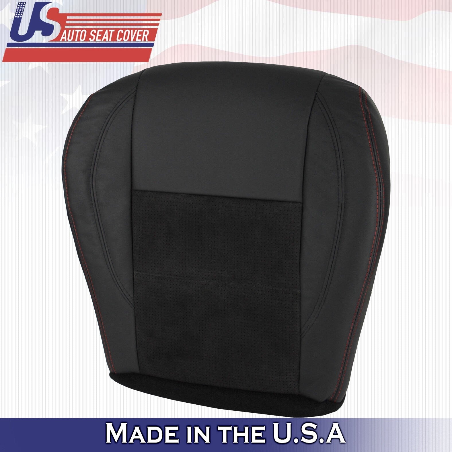 2010 For Dodge Charger RT Driver & Passenger Bottom Perf Leather Seat Covers BLK