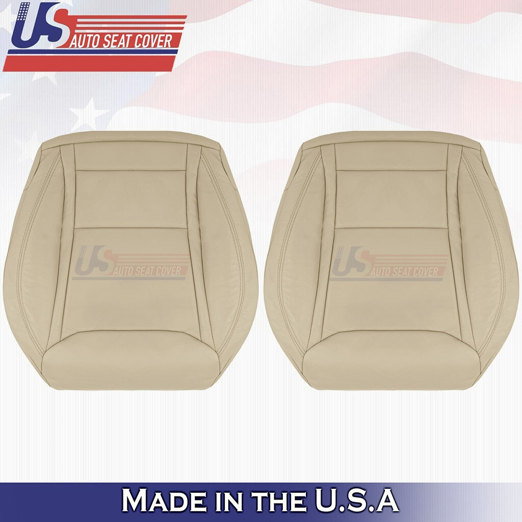 2012-2015 For Tesla Model S Driver & Passenger Bottom Vinyl Seat Cover Tan