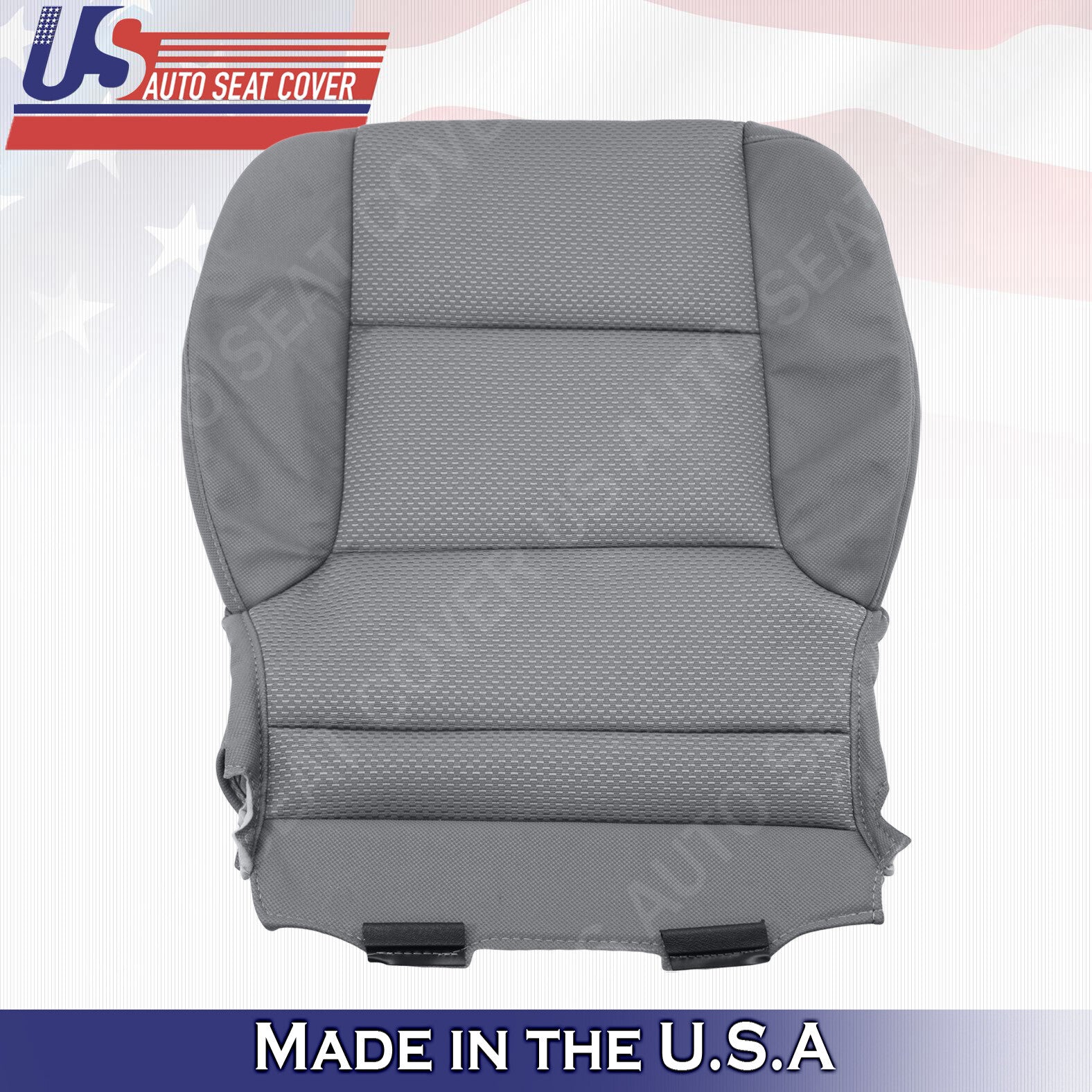 Driver & Passenger Bottom Cloth Seat Cover Gray 2014 to 2019 For Chevy Silverado