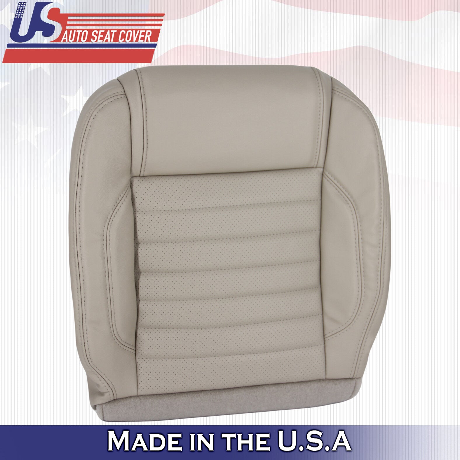 2010 to 2014 Fits Ford Mustang GT Driver Bottom Synthetic Leather Cover Lt Stone