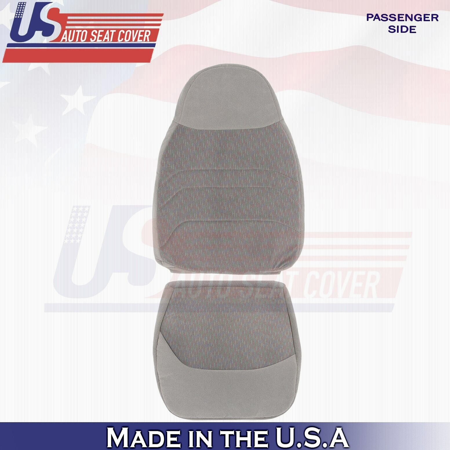 1995 For Ford F150 F250 F350 XLT Passenger Top & Bottom Cloth Seat Covers Gray