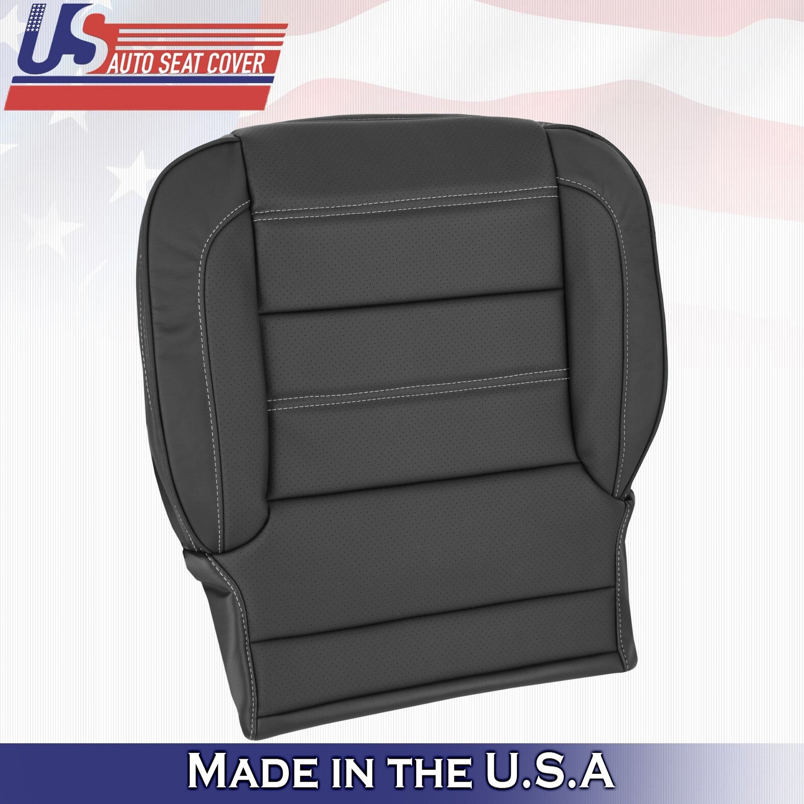 2014 to 2019 For GMC Sierra Denali Front Set Bottoms &Tops Leather Cover Black