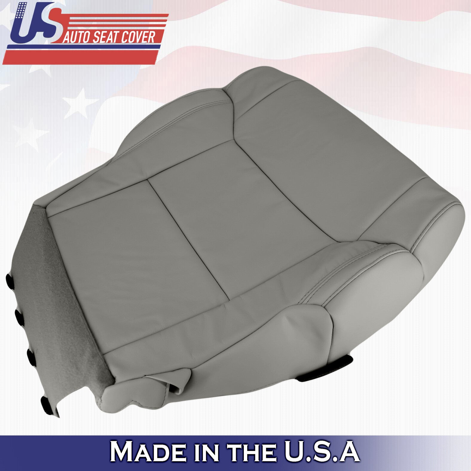 For 2014 to 2018 Toyota Tundra Front Driver-Passenger Bottoms Leather Cover Gray