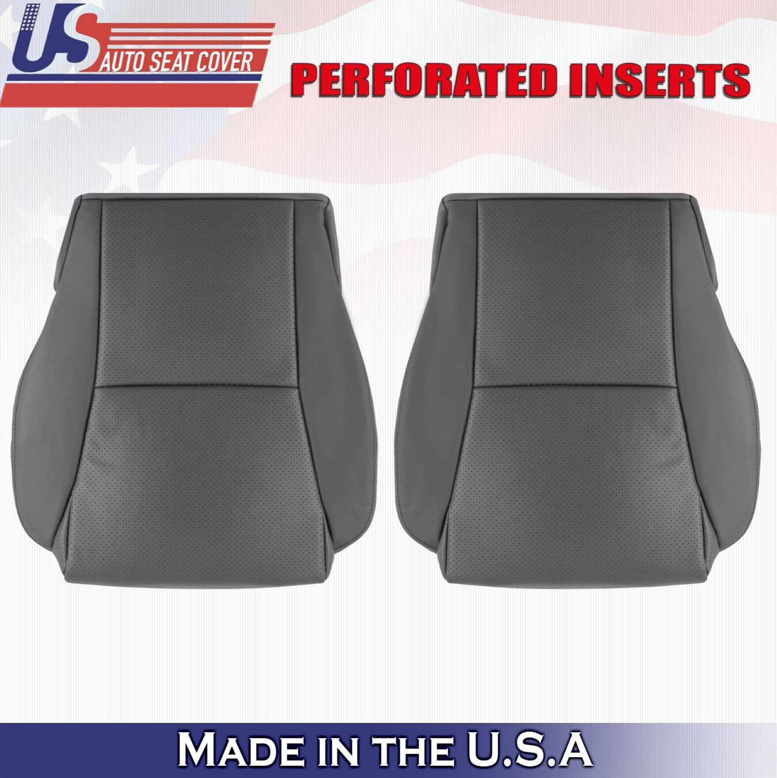 2005 For Toyota Solara Convertible Driver & Passenger Bottom Leather Covers Gray