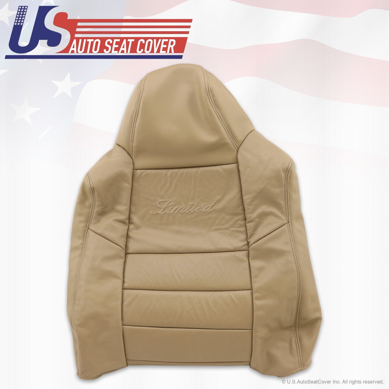 2002 2003 2004 Ford Excursion Limited Driver Lean Back Leather Seat Cover Tan