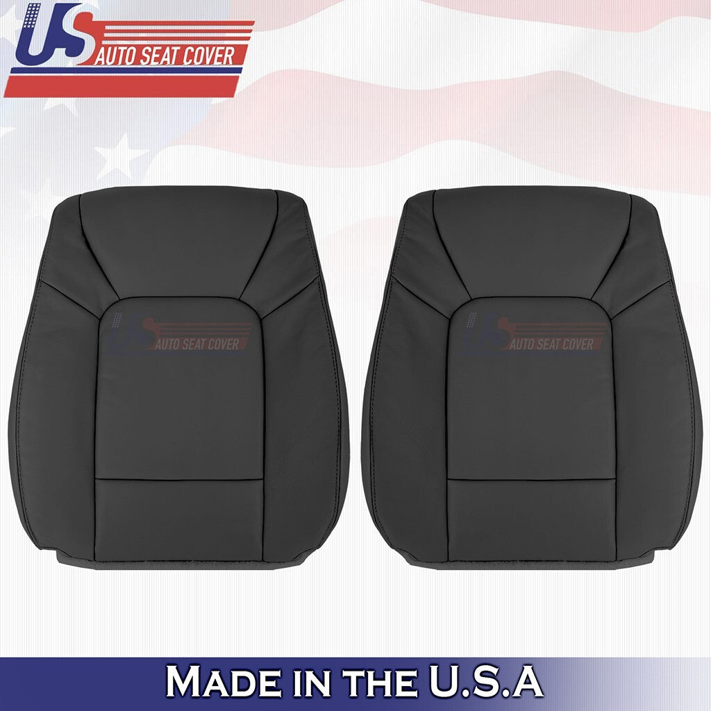 Driver & Passenger Tops Leather Seat Covers Black 2009 2010 2011 For Honda Pilot