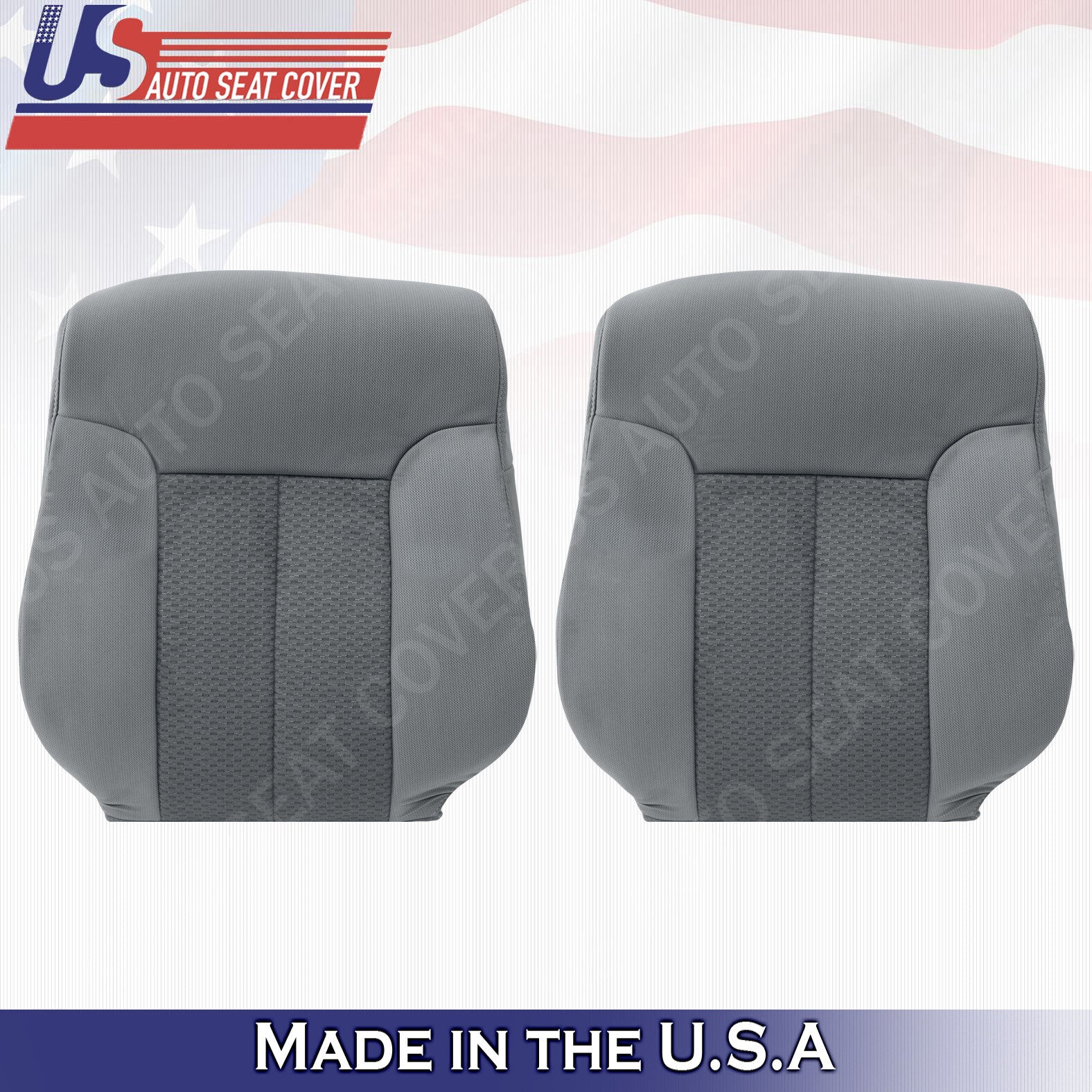Driver & Passenger Top Cloth Seat Cover Steel Gray 2011 2012 2013 2014 Ford F150
