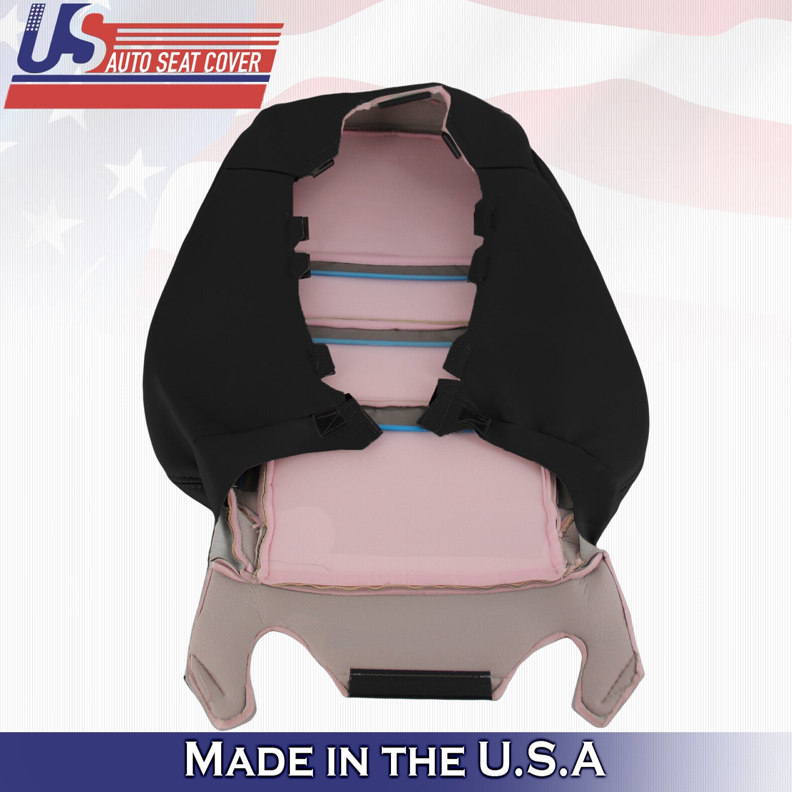 2008 to 2012 For Honda Accord Sedan 2x Top & 2x Bottom Leather Seat Covers Black