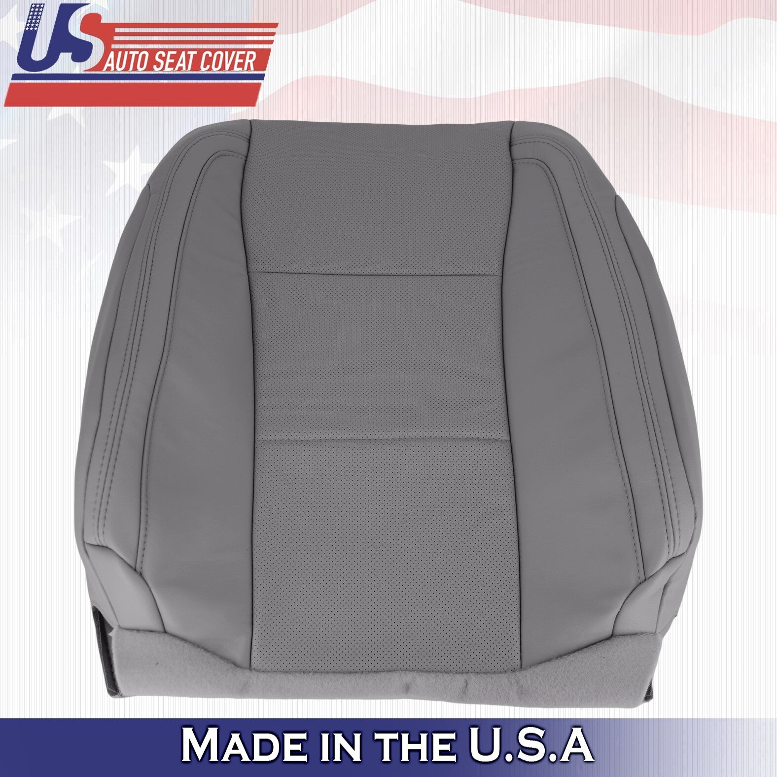 2017 For Ford F150 Lariat Passenger Top & Bottom Perf Leather Seat Covers Gray